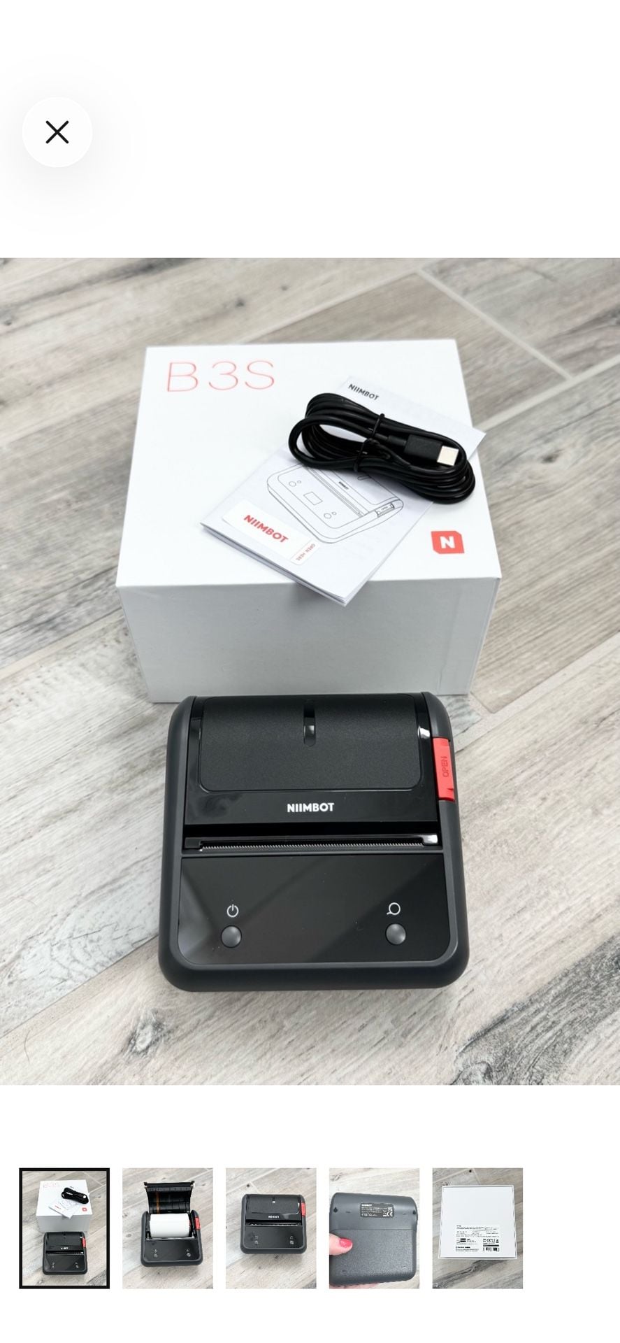 NIIMBOT B3S Thermal Label Printer Grey 1