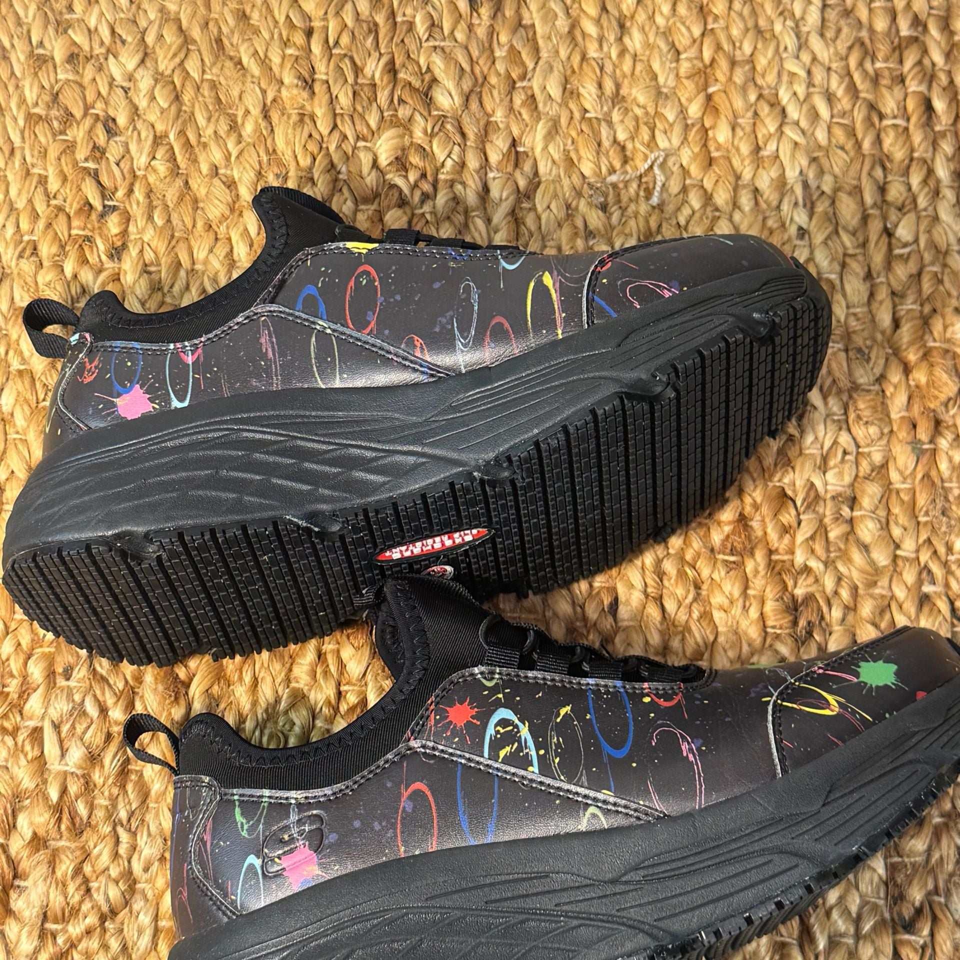 Skechers Work Women’s 7.5 Wide Black Multi Slip Resistant Memory Foam Shoes 10