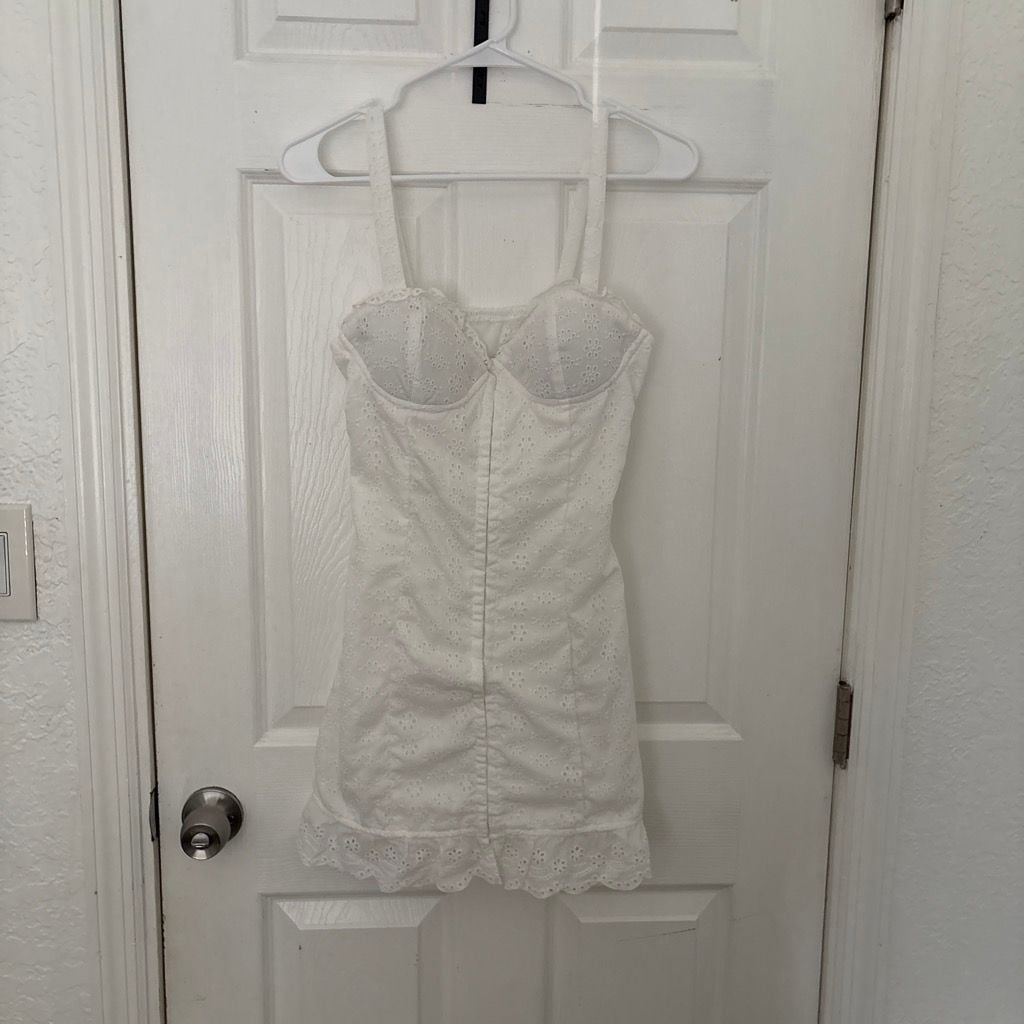 For Love & Lemons Mini Dress White Eyelet Lace Bustier 2
