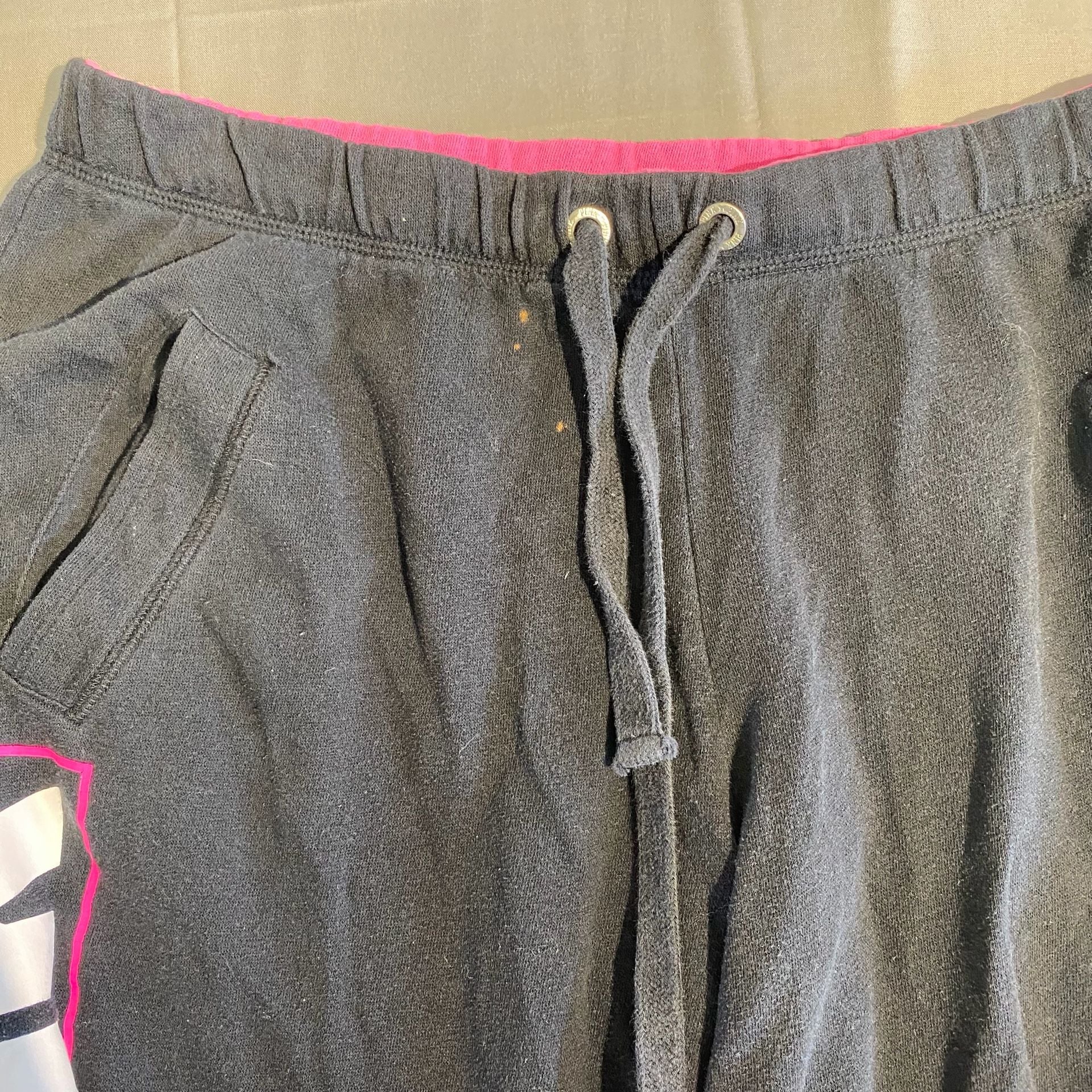 Pink Victoria's Secret Sweatpants Size S Black Logo Leg Print 5