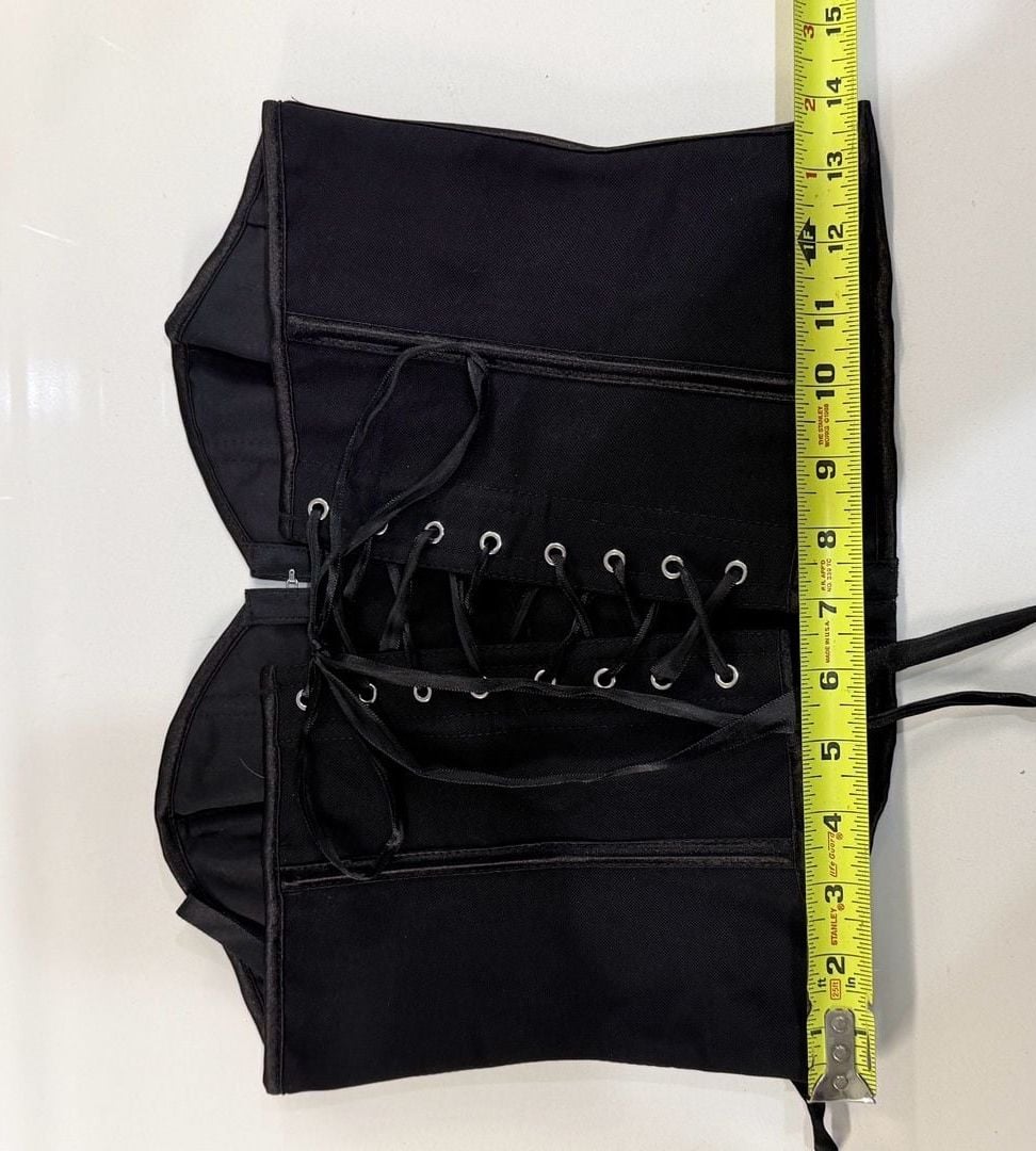 Black Lace-Up Boned Overbust Corset Top size M 6