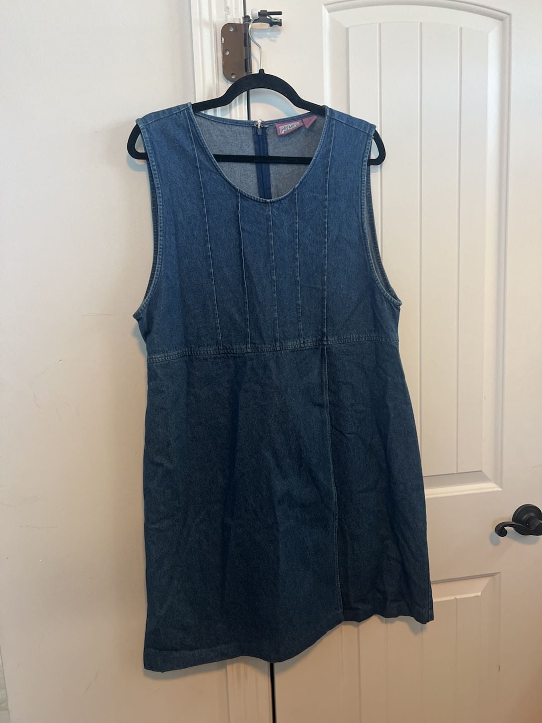Premier International Denim Dress Size L Blue Cotton Sleeveless 2