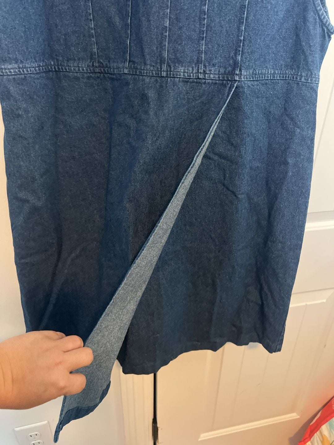 Premier International Denim Dress Size L Blue Cotton Sleeveless 3