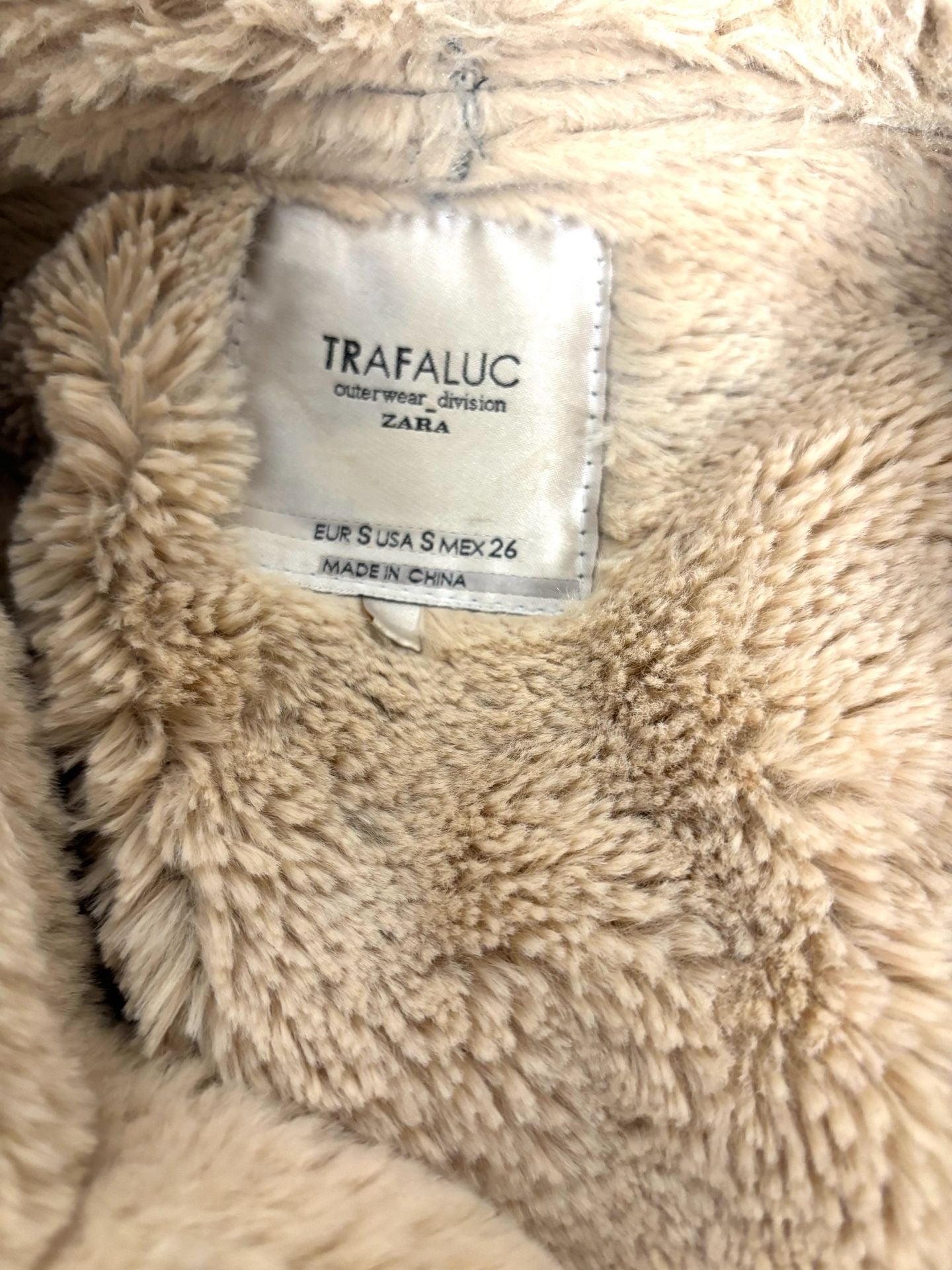 Trafaluc Zara Faux Shearling Vest Size S Black Beige 8