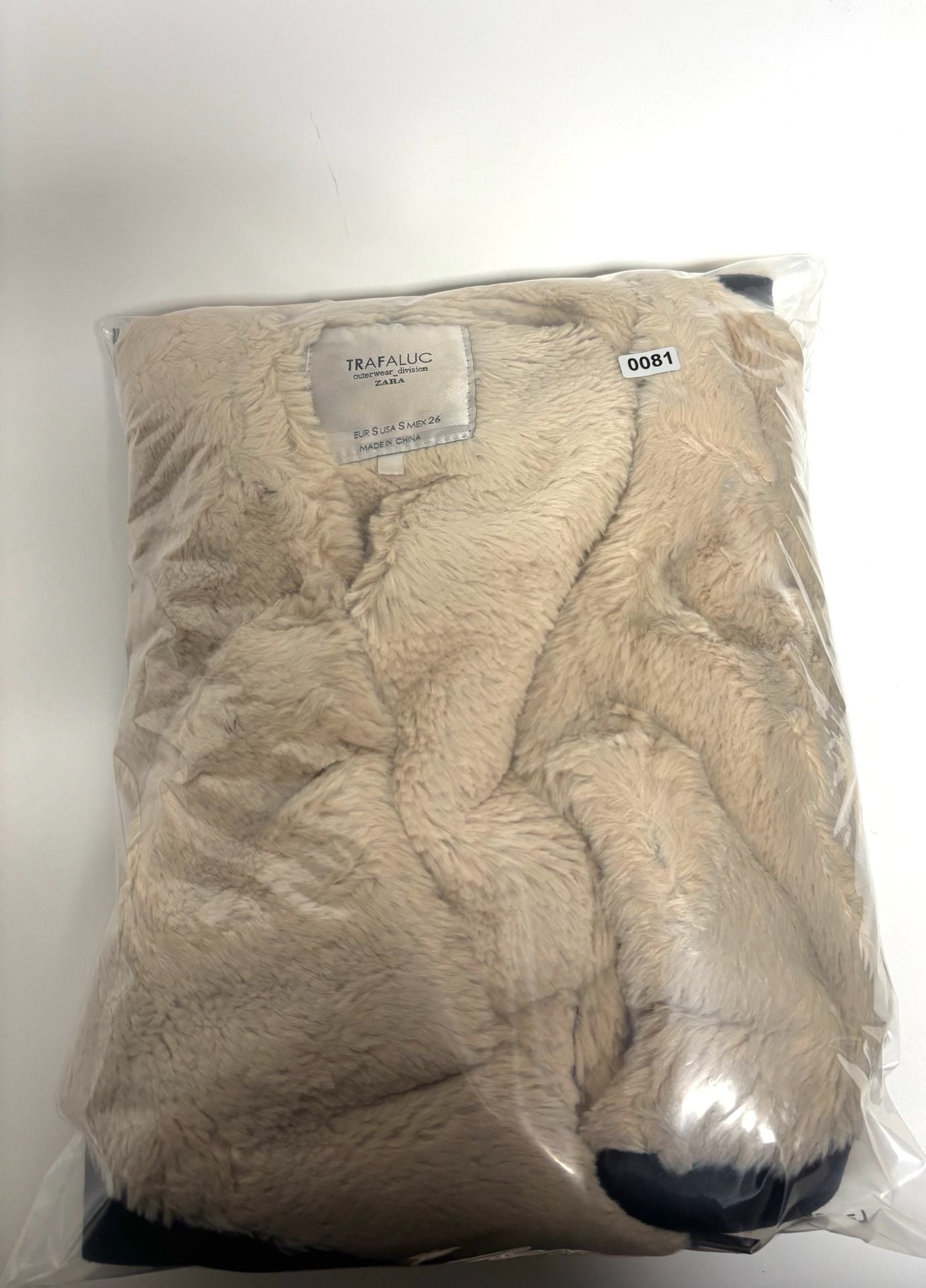Trafaluc Zara Faux Shearling Vest Size S Black Beige 9