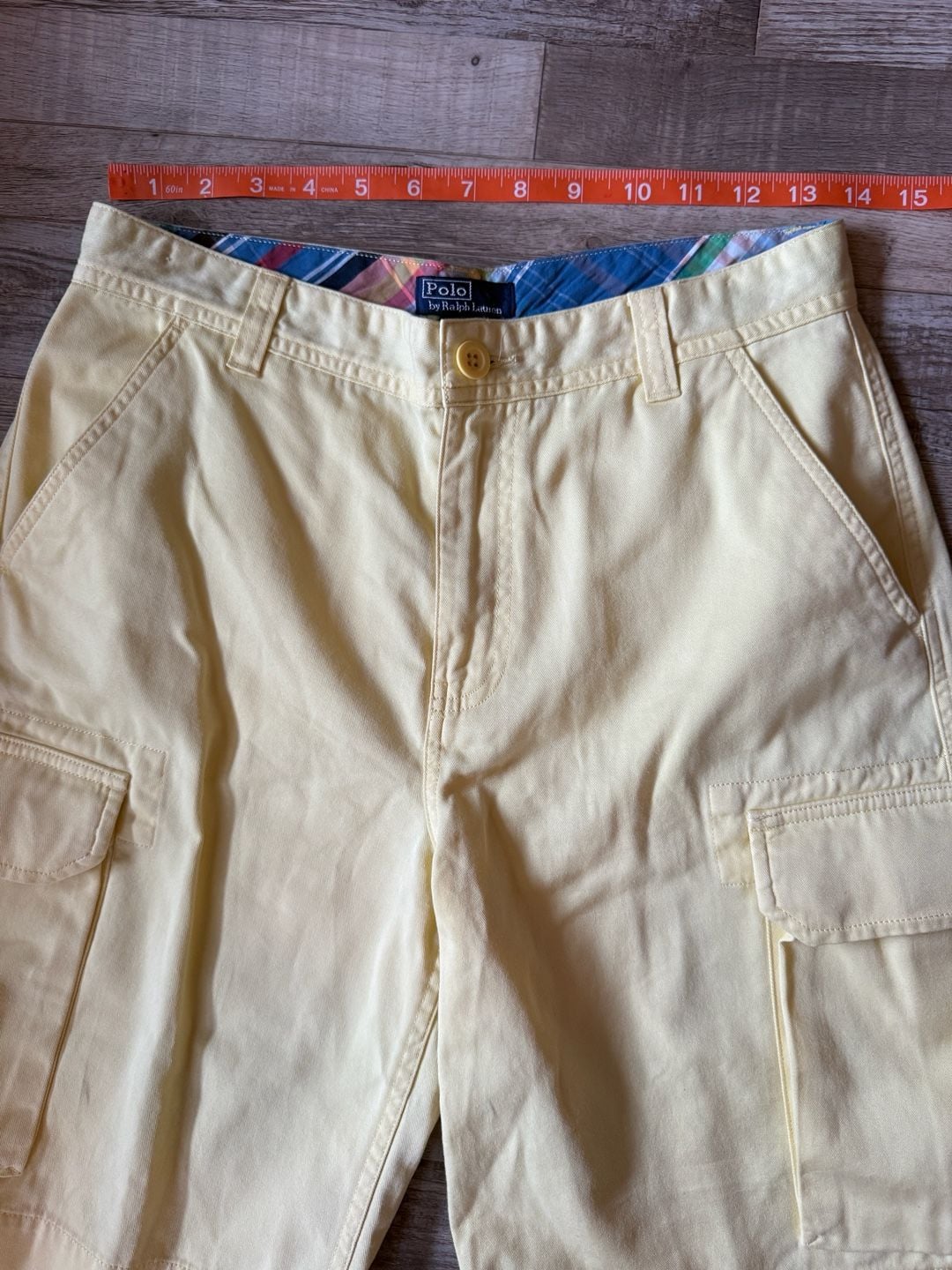 Polo By Ralph Lauren Cargo Shorts Size M Yellow Cotton 5