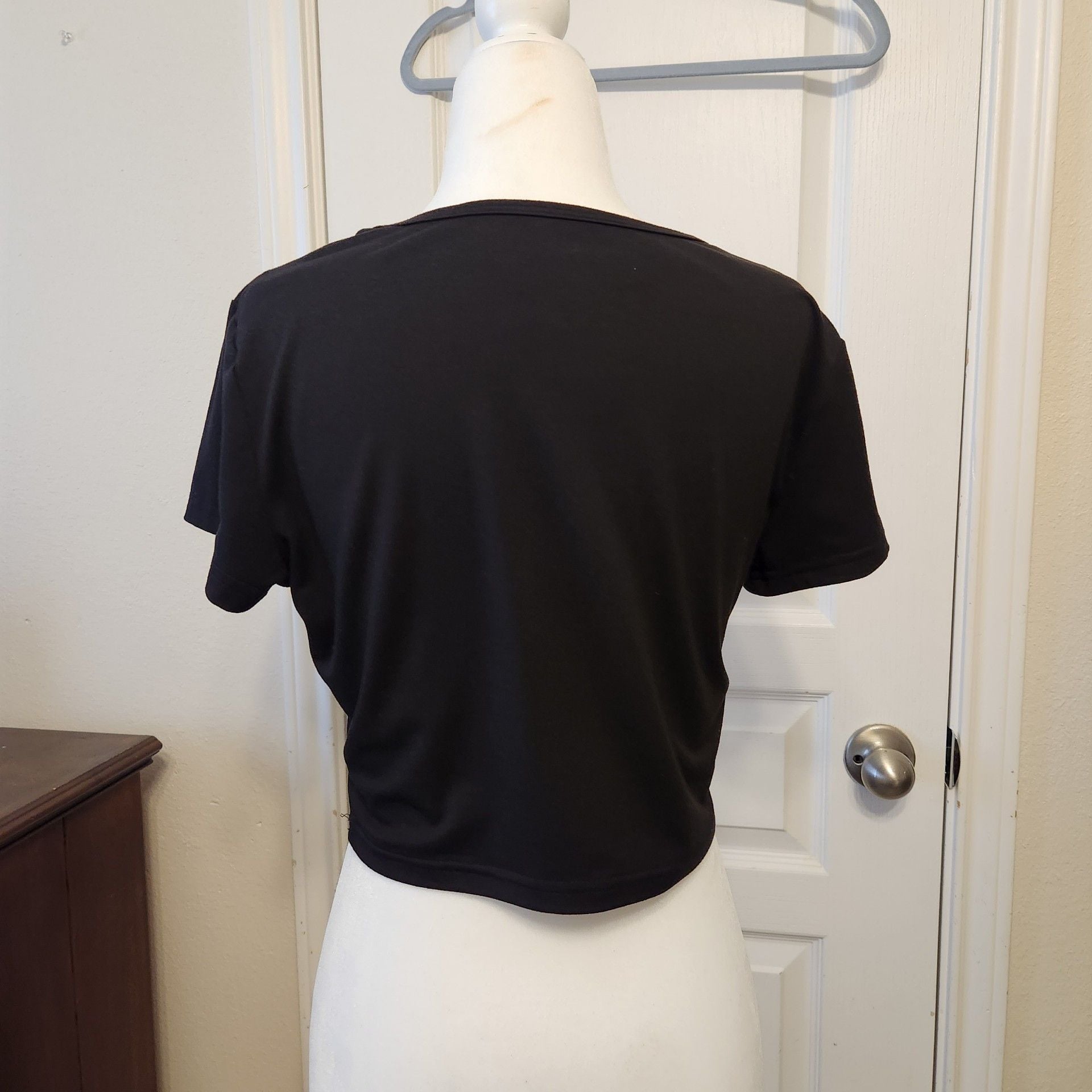 Ghost Pumpkin crop top T-Shirt Size L Black 4