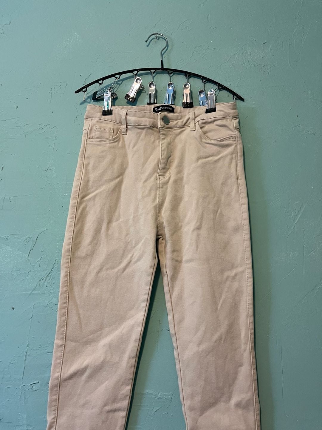 Apperloth fleece lined Skinny Pants Size S Beige High Rise 3