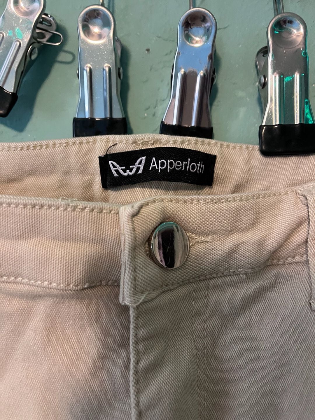 Apperloth fleece lined Skinny Pants Size S Beige High Rise 4
