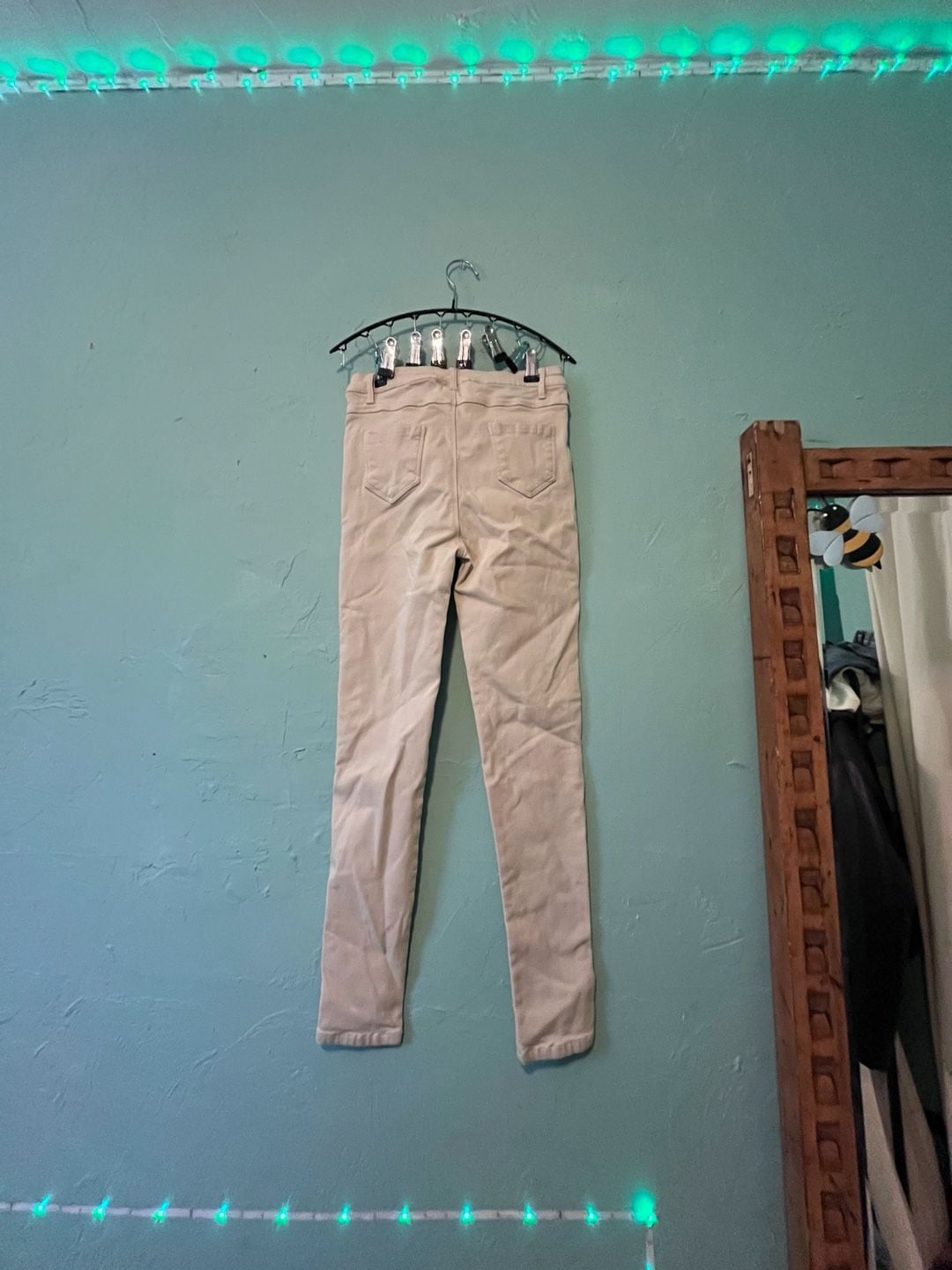 Apperloth fleece lined Skinny Pants Size S Beige High Rise 5
