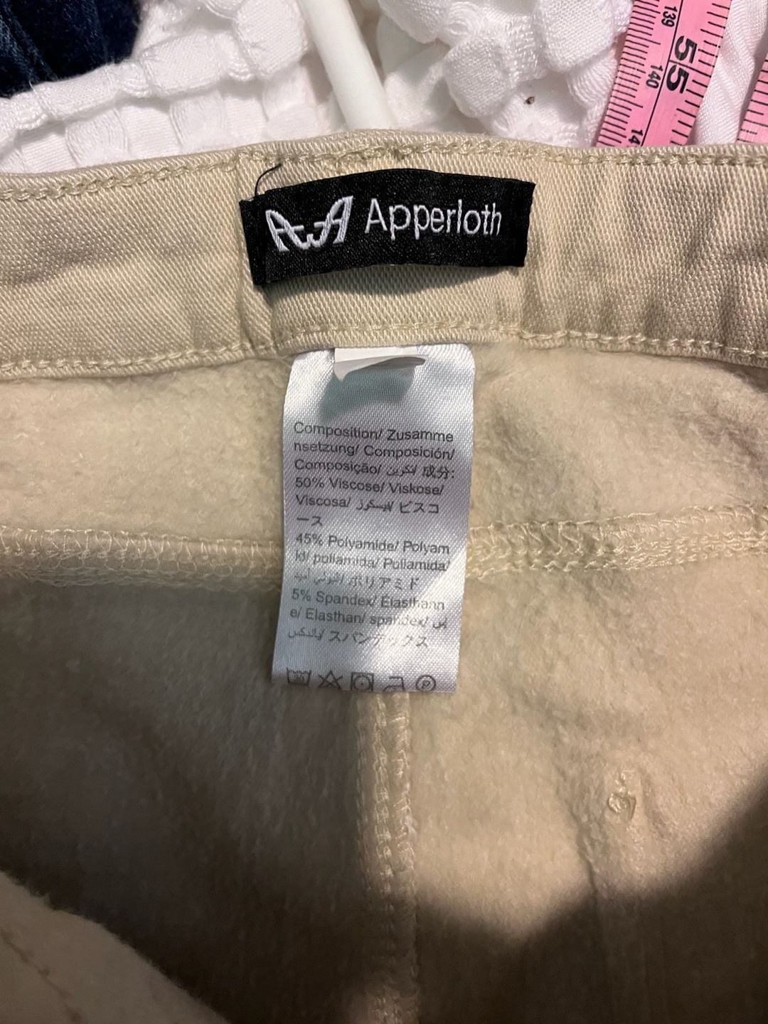 Apperloth fleece lined Skinny Pants Size S Beige High Rise 7