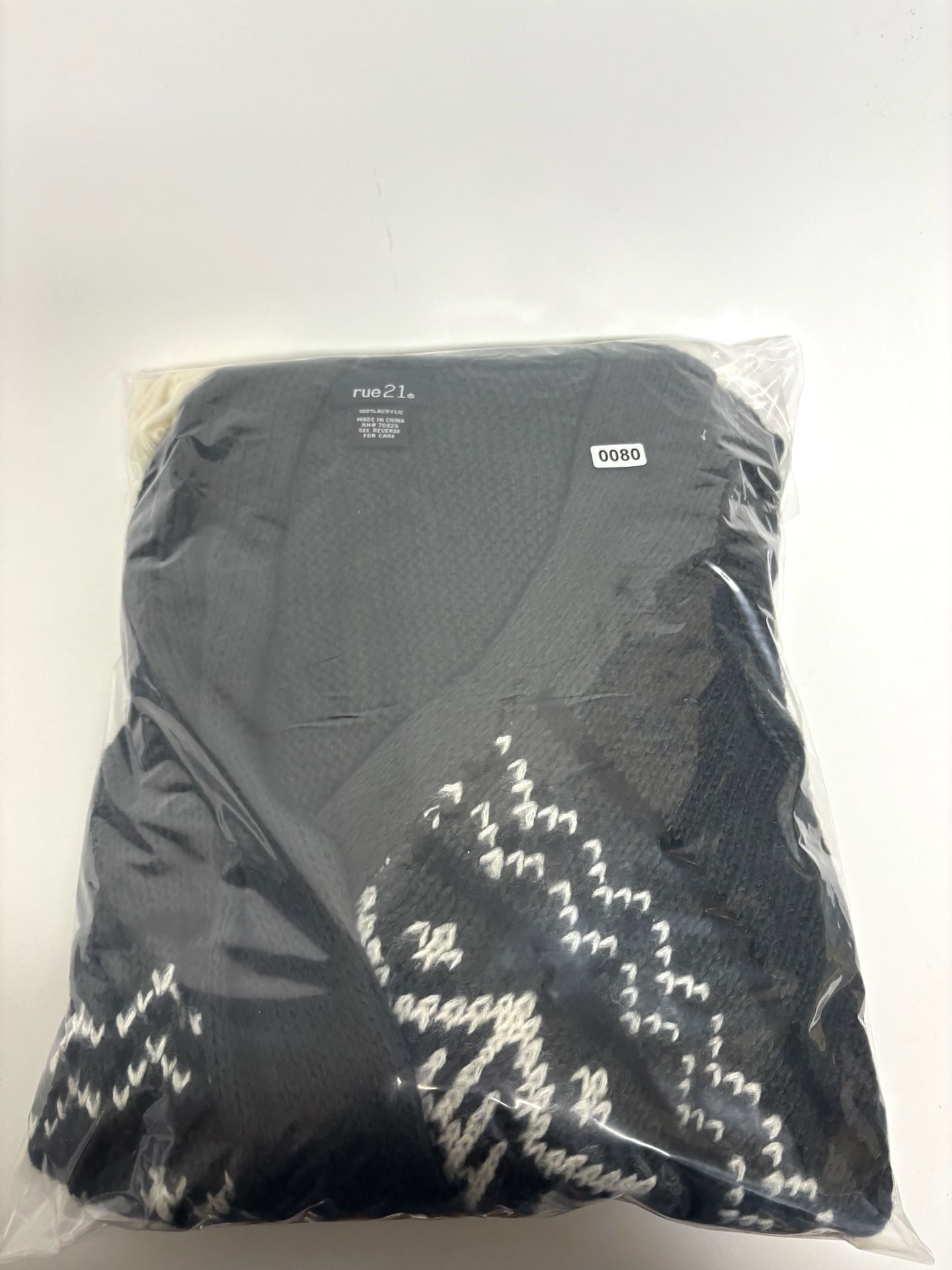 rue21 Cardigan Sweater Size S Black White Fringe Open Front 7