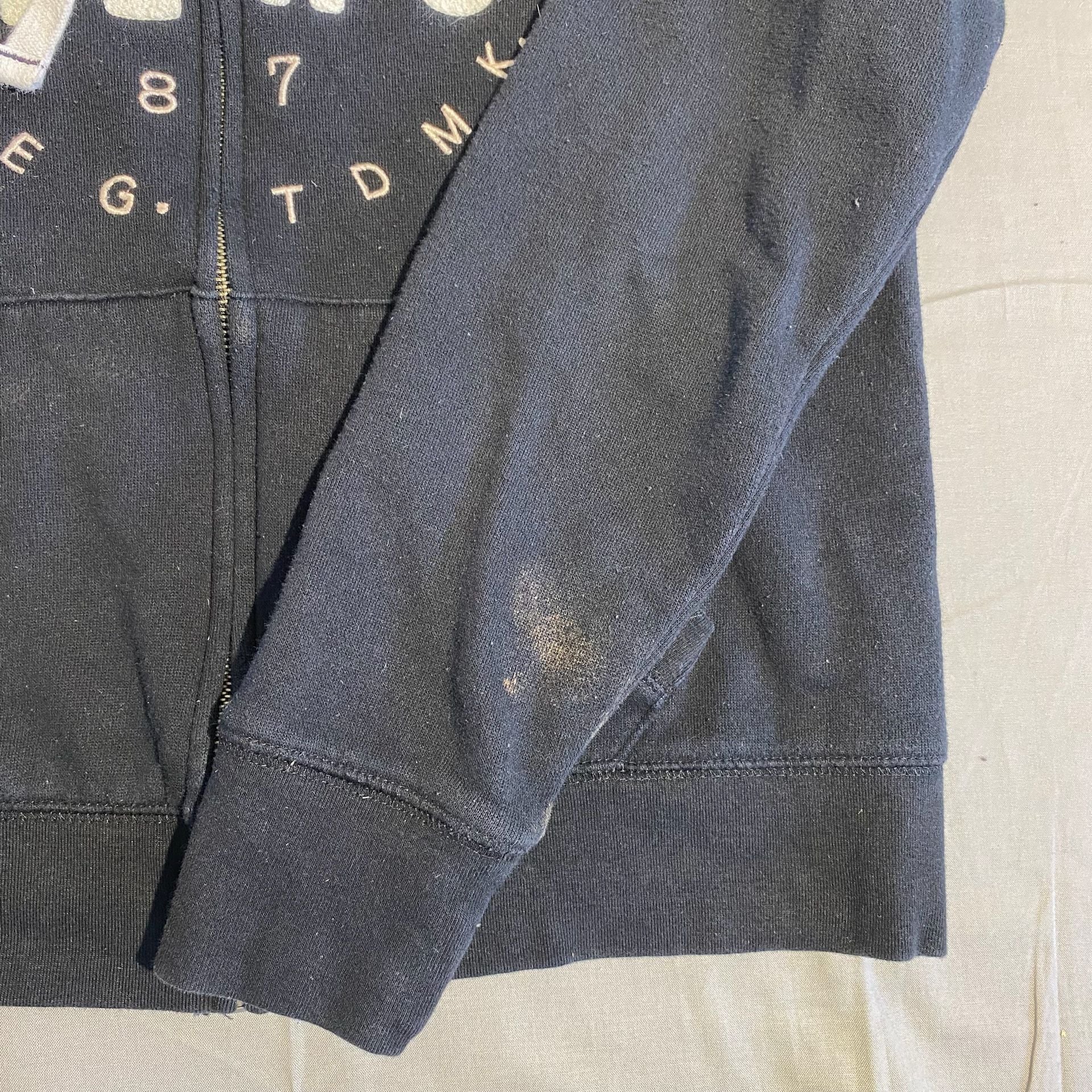 Aeropostale Full Zip Hoodie Size L Black Graphic Logo Sweatshirt 5