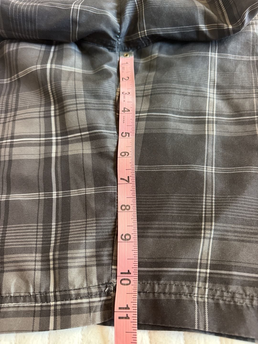 Burnside Plaid Cargo Shorts Size 36 Black Gray Skater Boarder 4