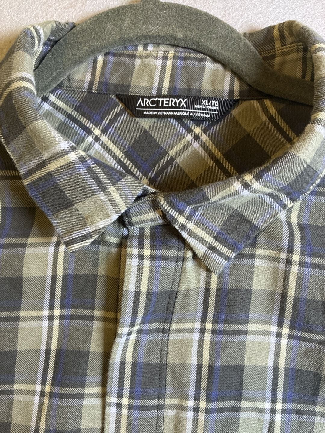 Arc'Teryx Plaid Long Sleeve Button Down Shirt Size XL/TG Green Blue 3