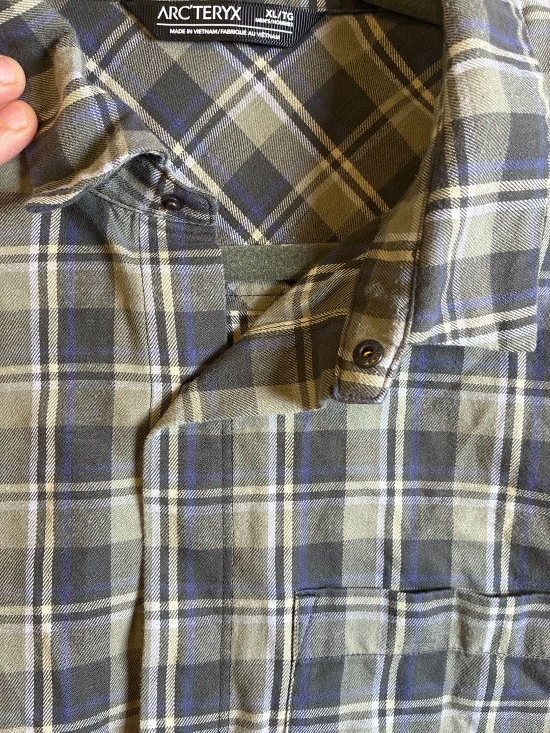 Arc'Teryx Plaid Long Sleeve Button Down Shirt Size XL/TG Green Blue 4