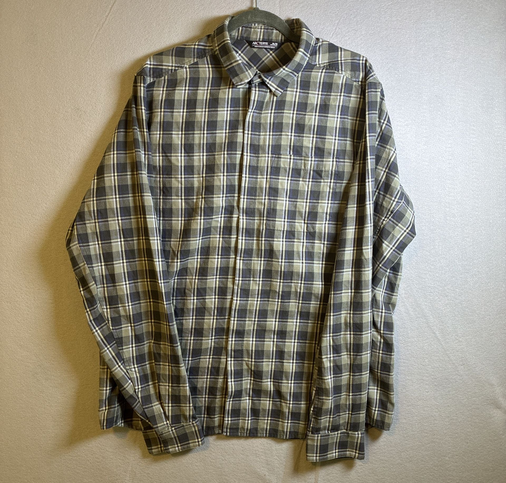 Arc'Teryx Plaid Long Sleeve Button Down Shirt Size XL/TG Green Blue 2