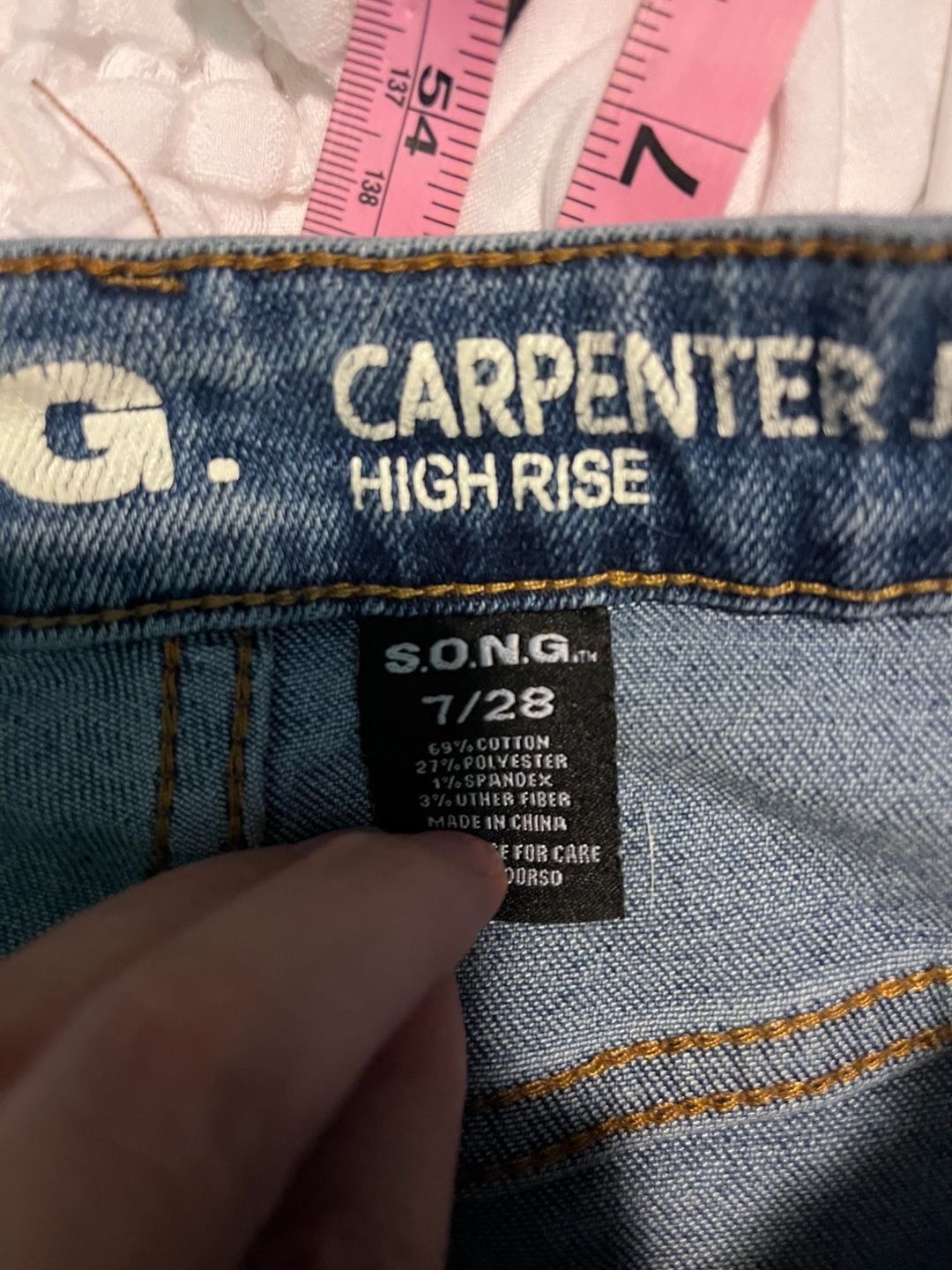 S.O.N.G. High Rise Carpenter Jeans Size 7/28 5