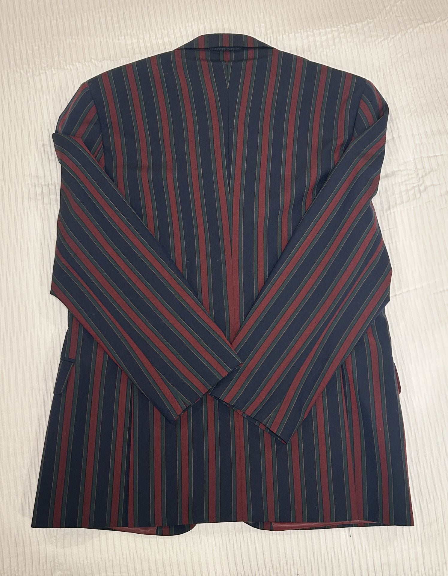 Brook Taverner Boating Blazer Size 44 Regular Striped Red Blue 3