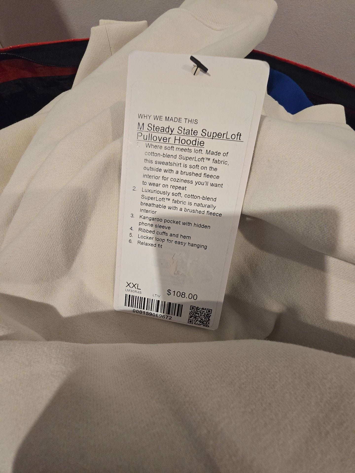 Lululemon Steady State SuperLoft Pullover Hoodie Light Ivory XXL 6