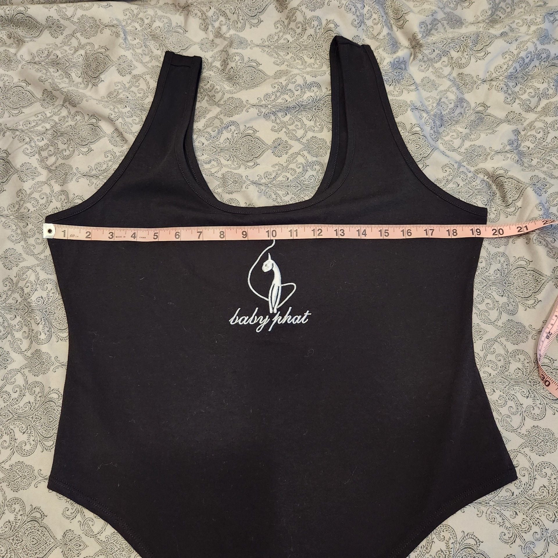 Baby Phat Bodysuit Size 0X Black Embroidered 6