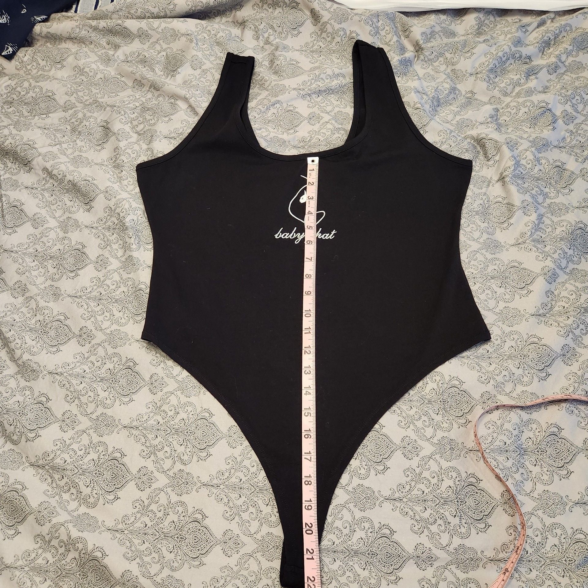 Baby Phat Bodysuit Size 0X Black Embroidered 7