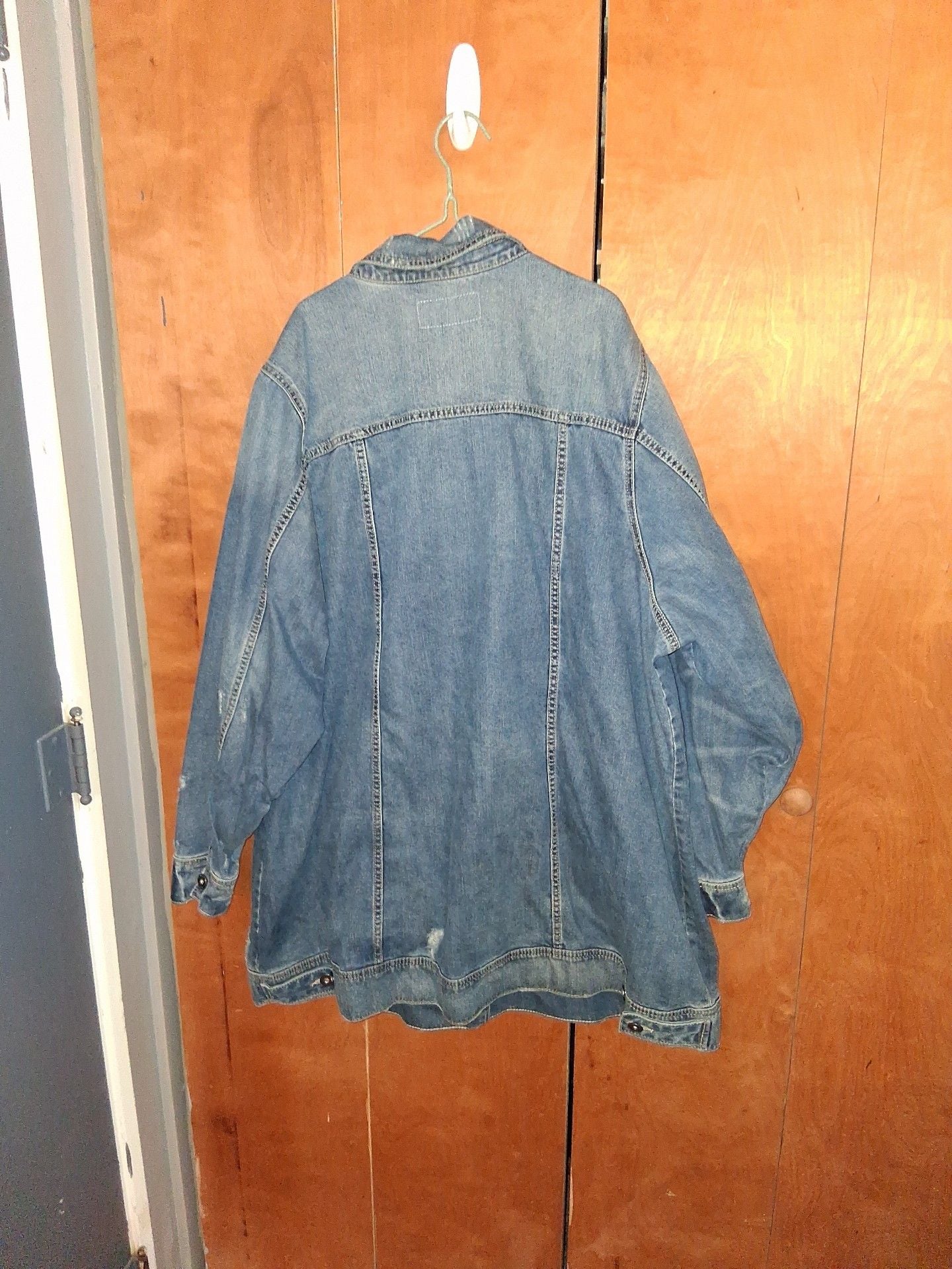 Torrid Distressed Denim Long Jean Jacket 4