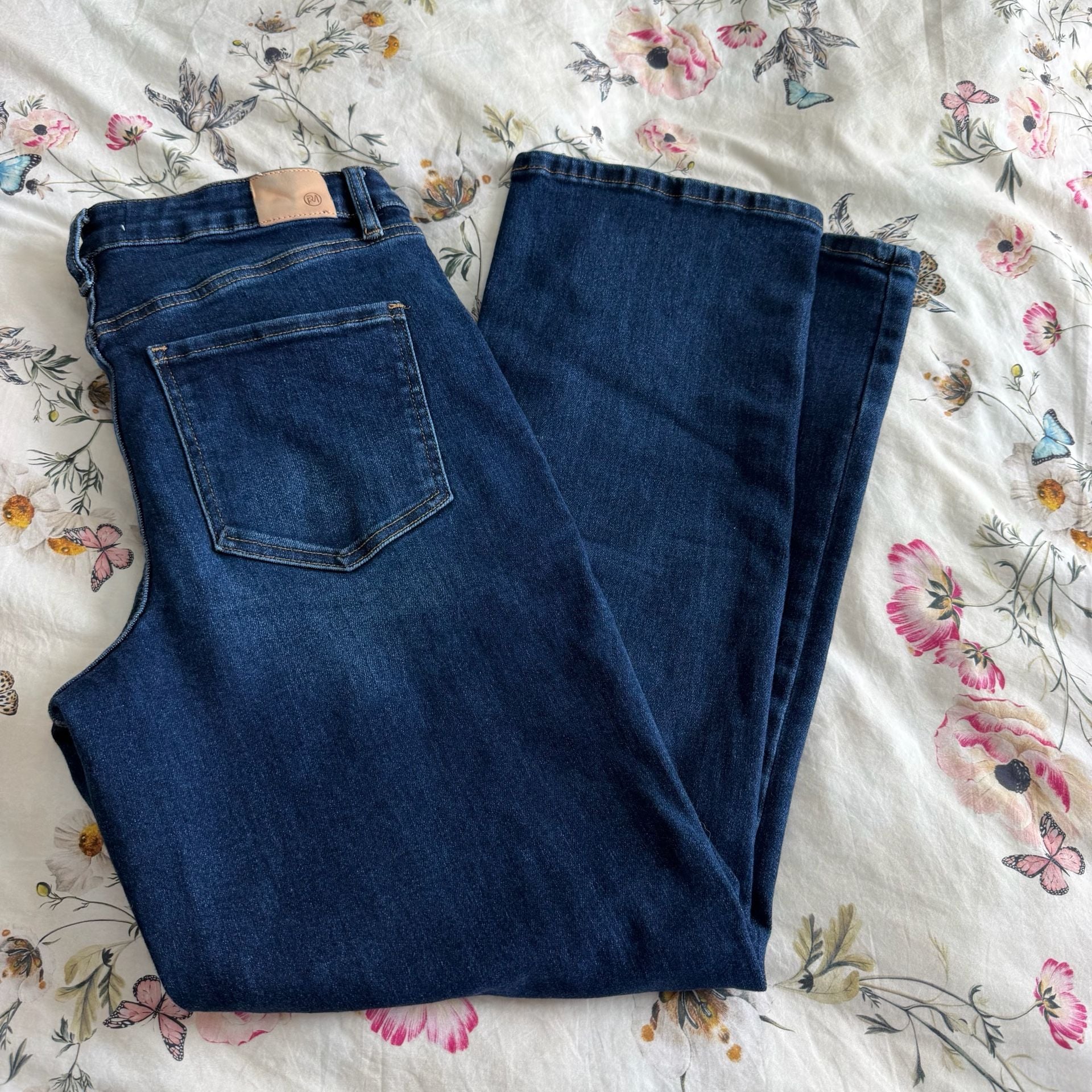 RFM Wide Leg Jeans Size 11/30 Dark Wash Stretch Denim 2