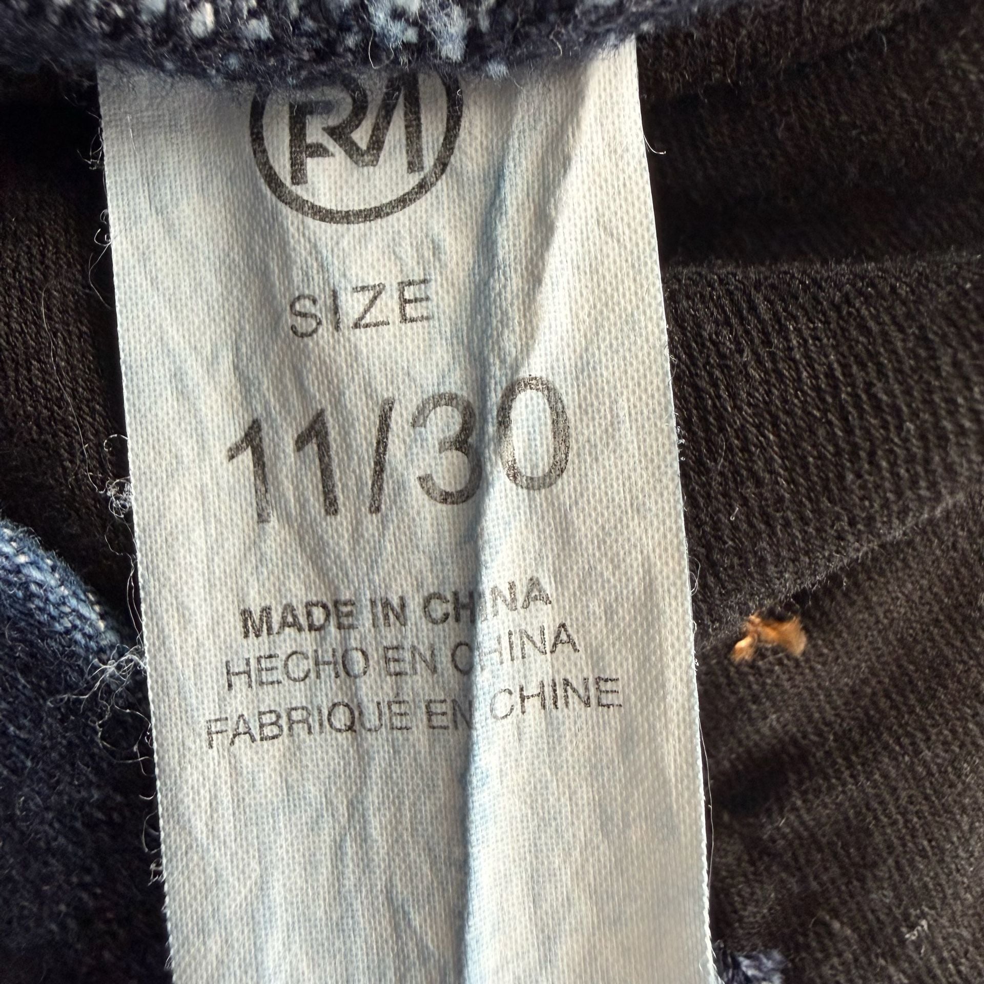 RFM Wide Leg Jeans Size 11/30 Dark Wash Stretch Denim 6