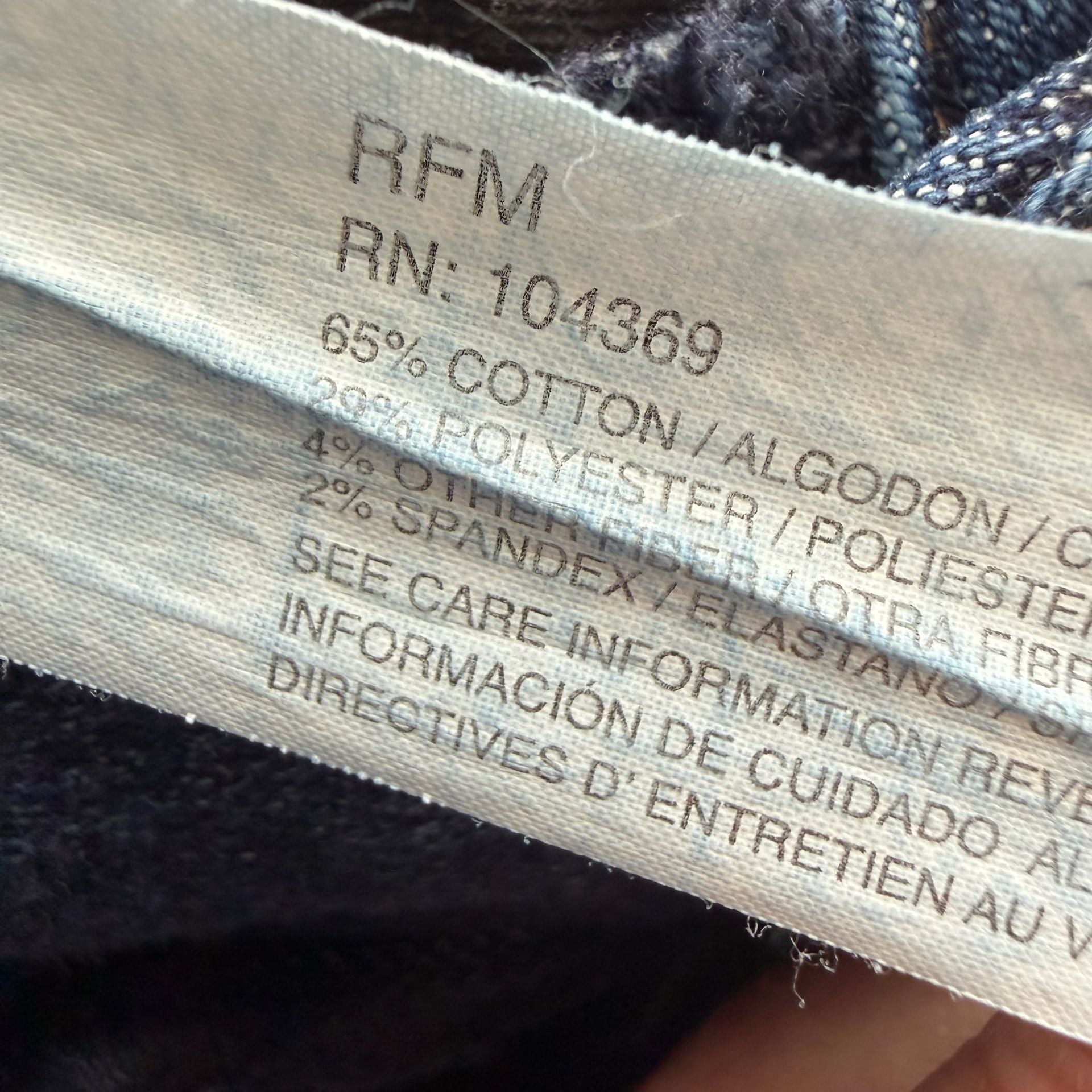 RFM Wide Leg Jeans Size 11/30 Dark Wash Stretch Denim 7