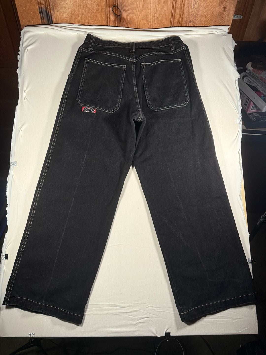 Vintage 90s Jnco Pipes Jeans Size 33x34 Black Denim Wide Leg 3