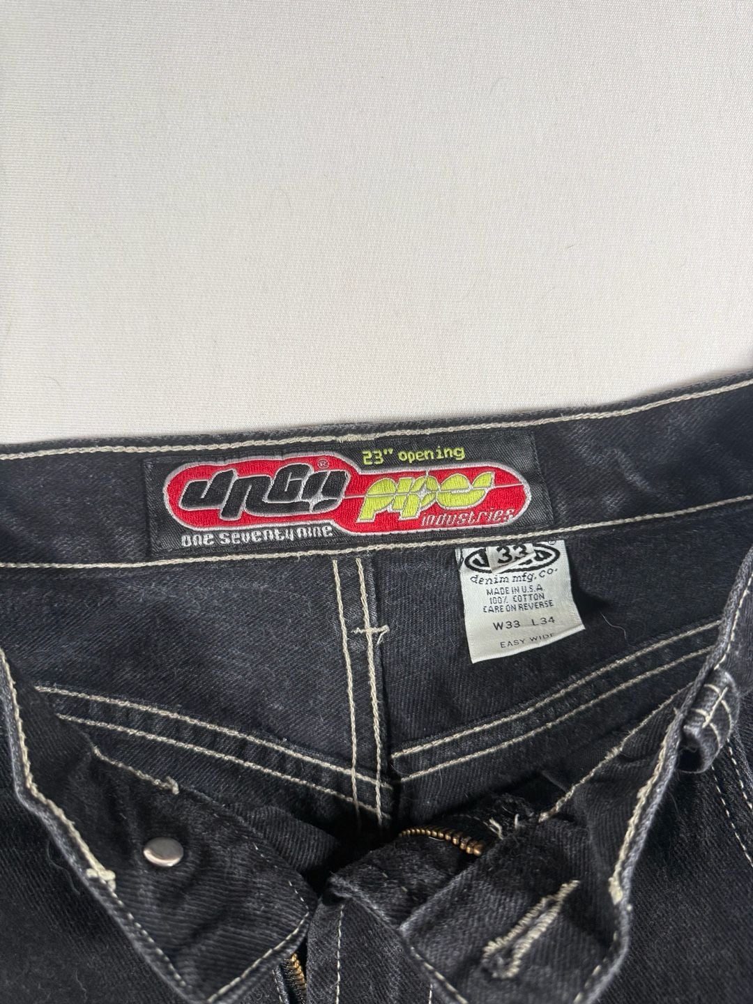 Vintage 90s Jnco Pipes Jeans Size 33x34 Black Denim Wide Leg 4