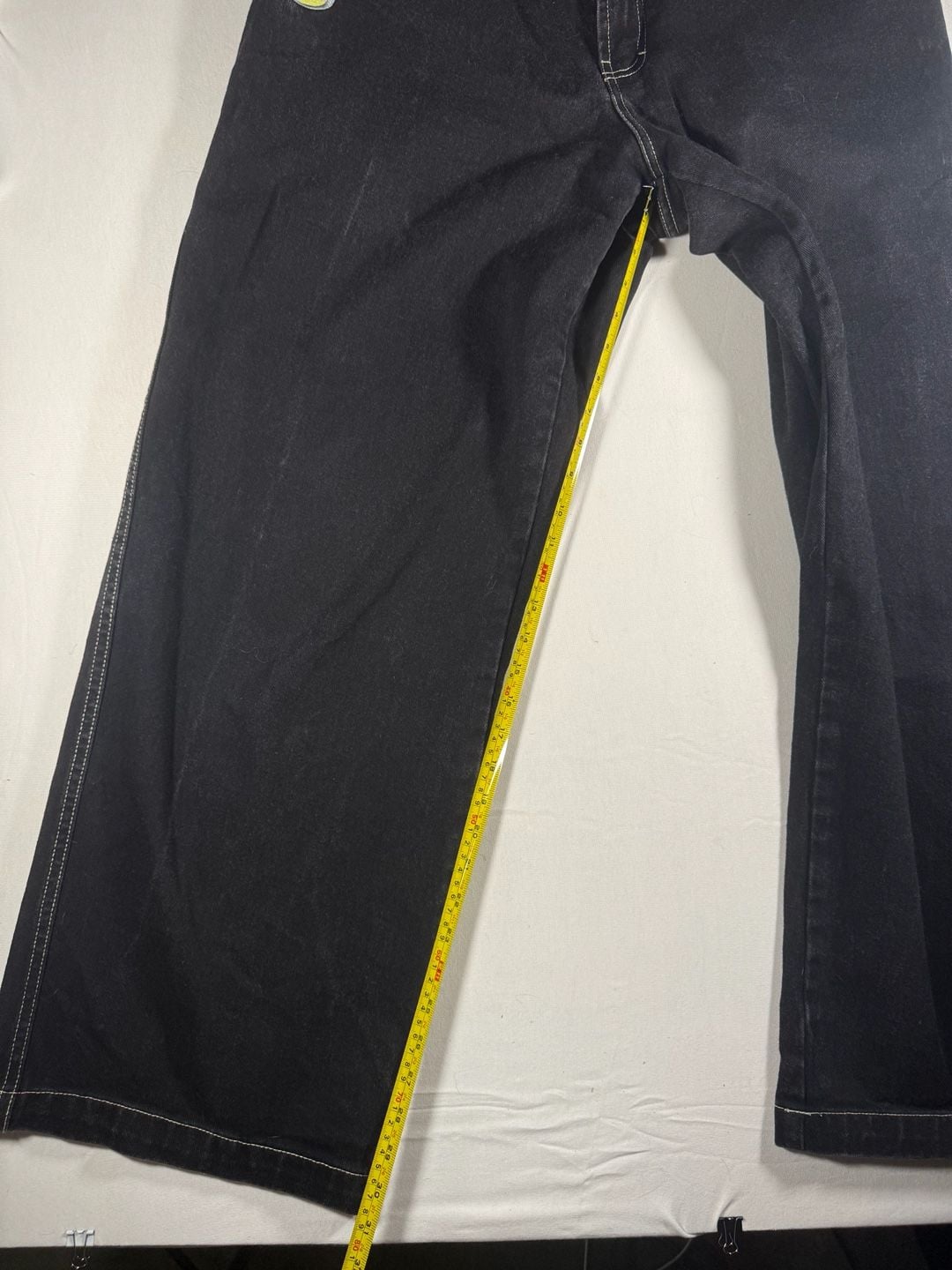 Vintage 90s Jnco Pipes Jeans Size 33x34 Black Denim Wide Leg 6