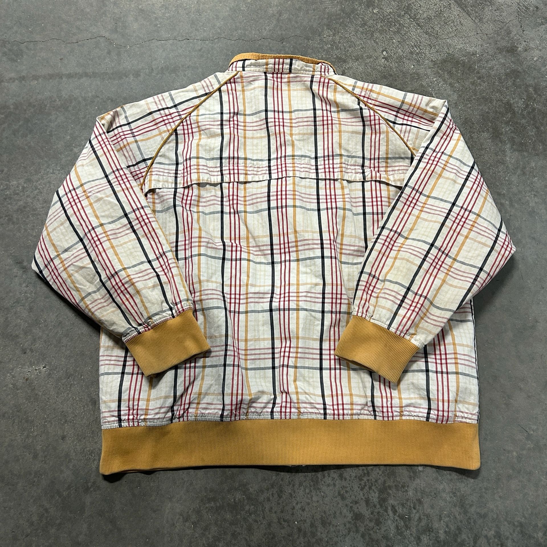Timberland Plaid Zip Jacket Size XL Tan Vintage Bomber 3