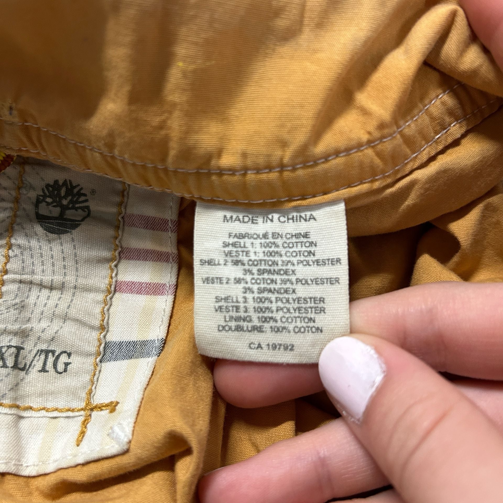 Timberland Plaid Zip Jacket Size XL Tan Vintage Bomber 5