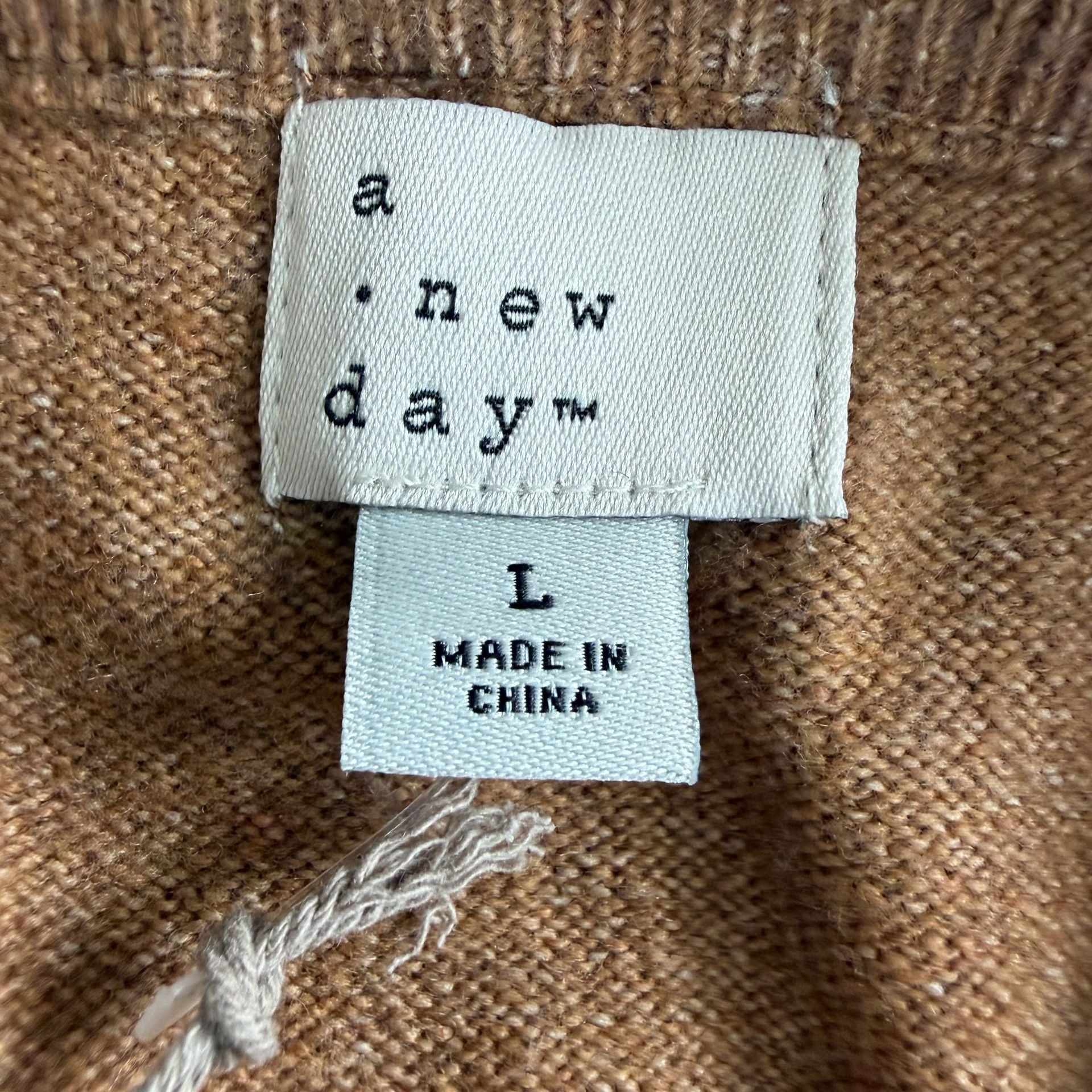 A New Day Sweater Size L Brown Crewneck Pullover 4