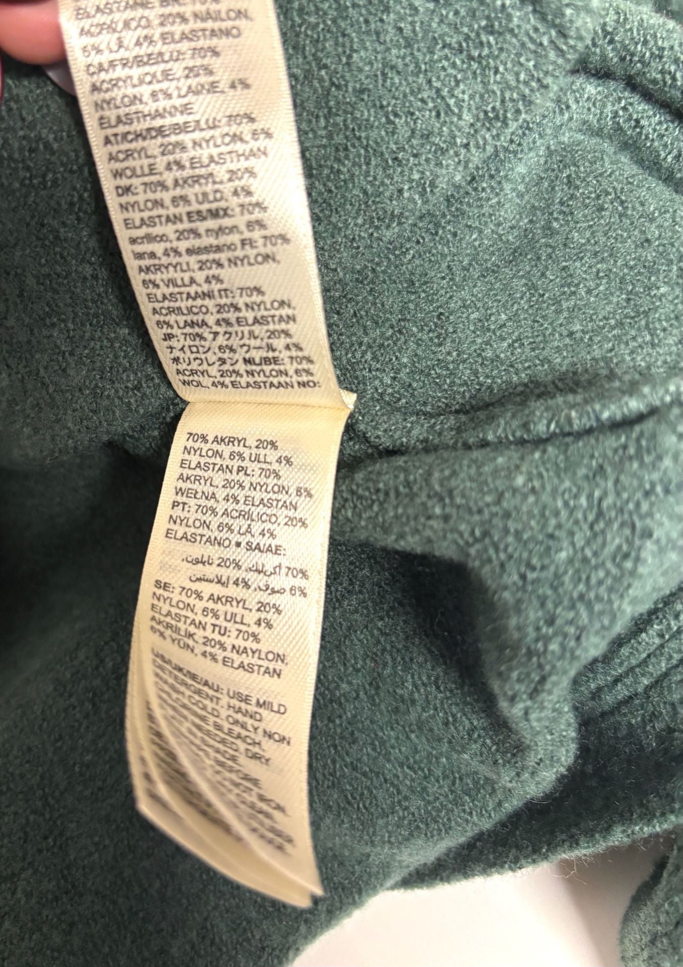 Goodthreads Open Front Hooded Cardigan Size M Green Knit Sweater Pockets 8