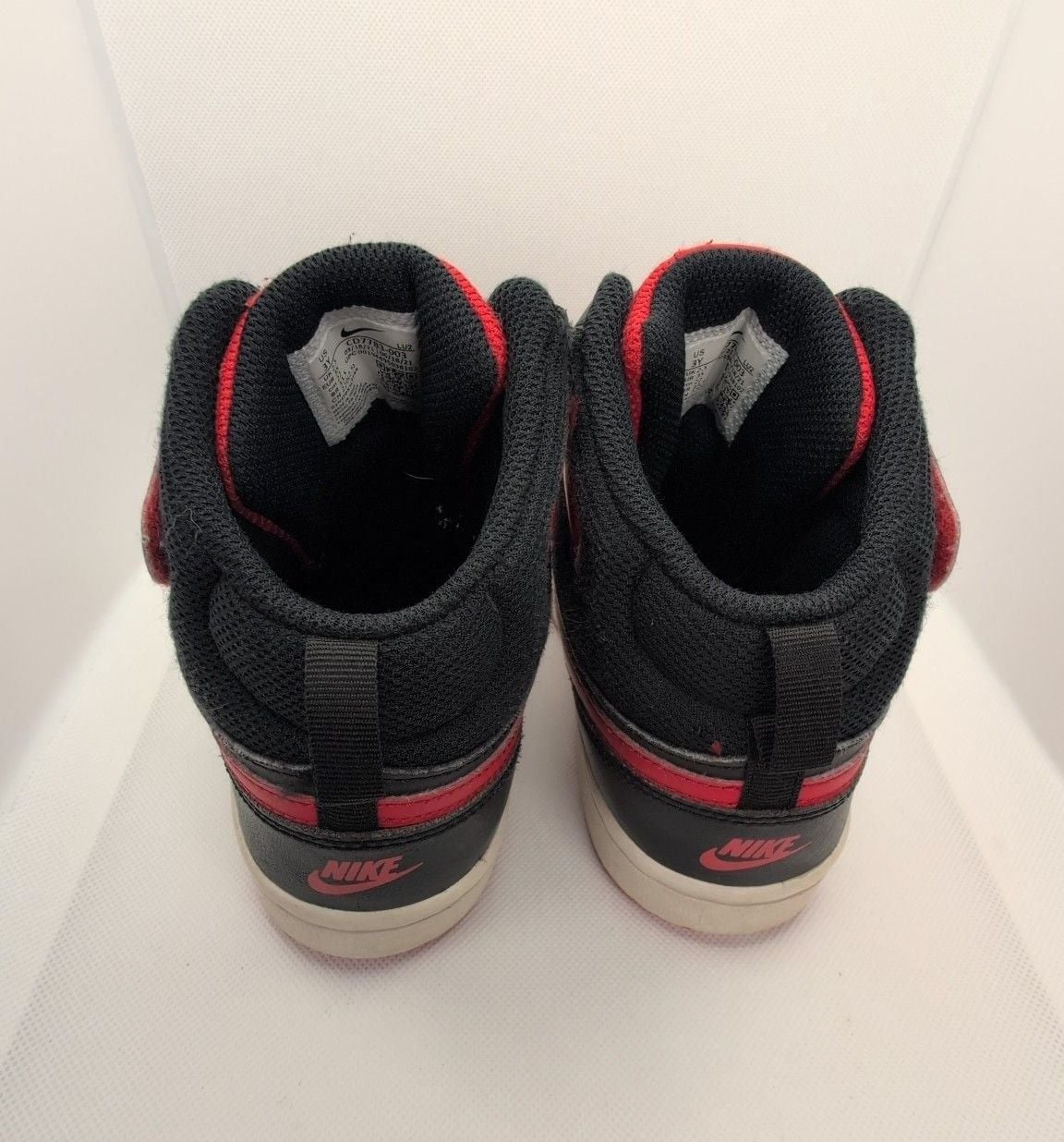 Nike Court Borough Mid 2 Size 3Y Black Red Sneakers 5