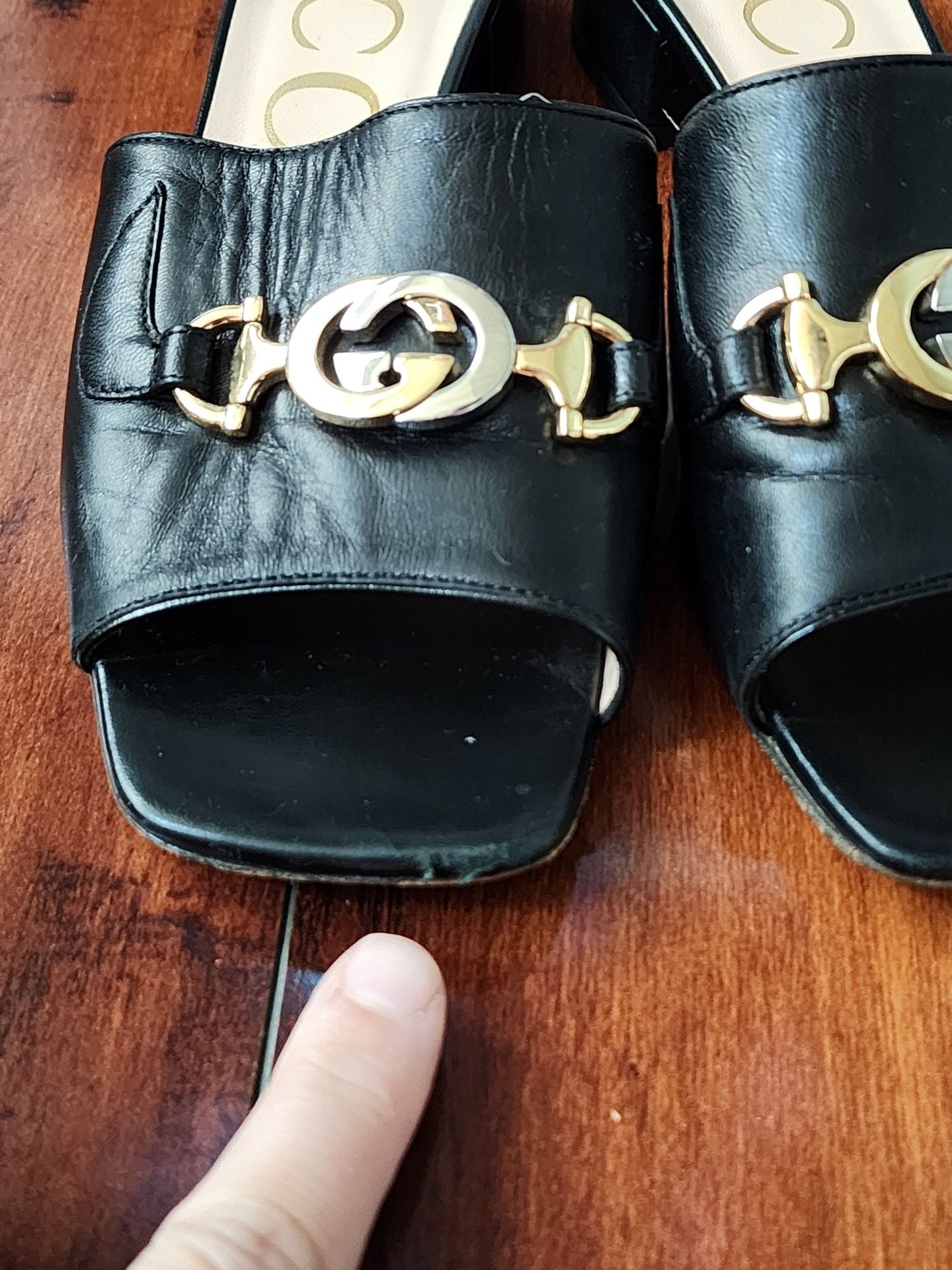 Gucci Interlocking G Horsebit Leather Slides - Black Sandals, Shoes - GUC1795285 7