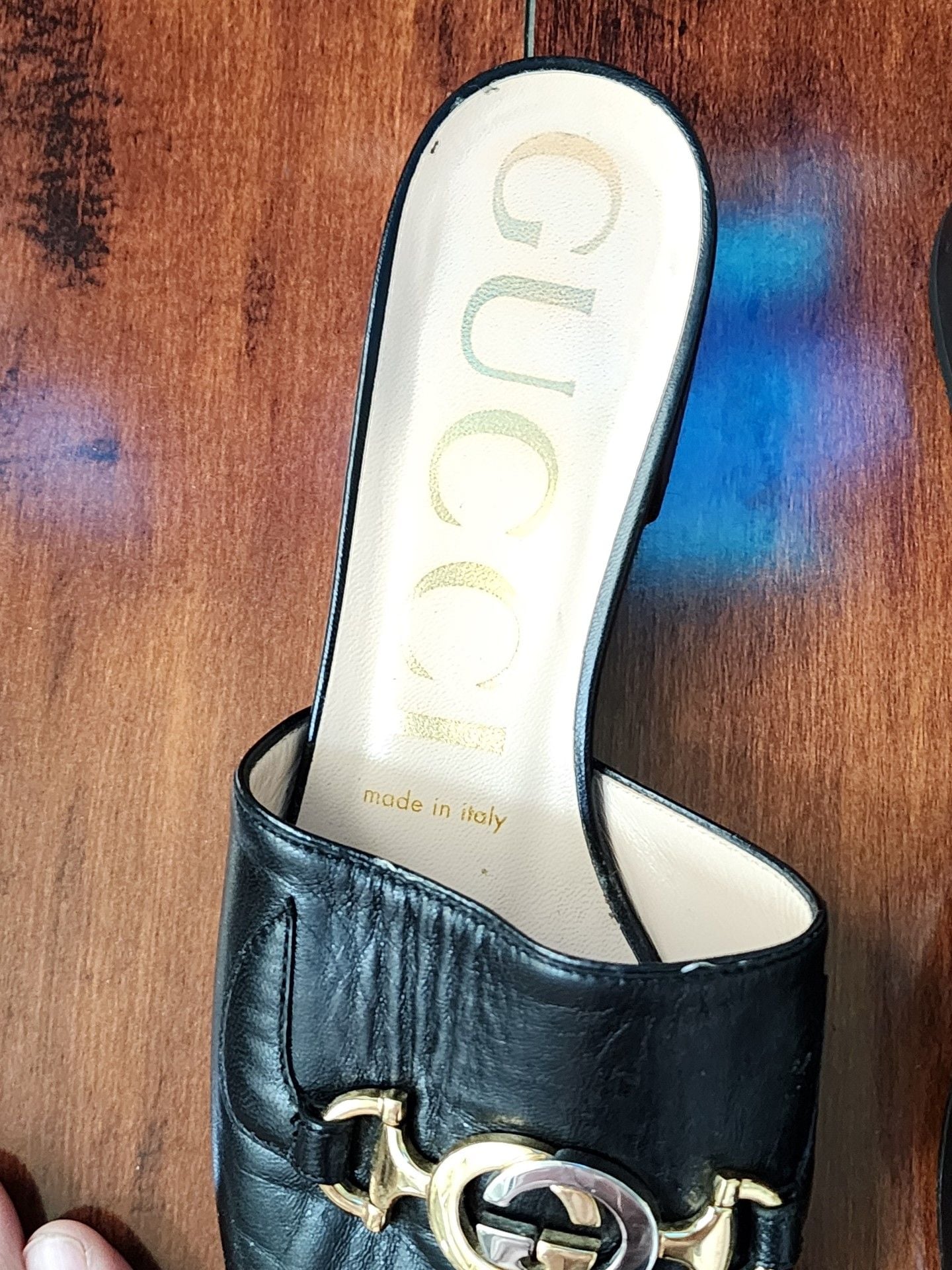 Gucci Interlocking G Horsebit Leather Slides - Black Sandals, Shoes - GUC1795285 8