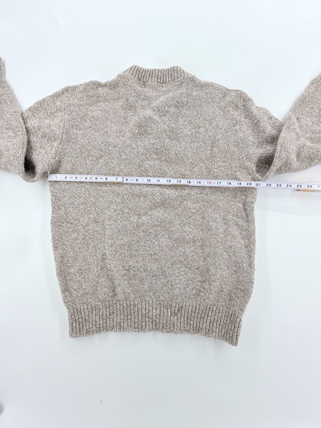Vintage 80s Gap Clothing Co Ragg Wool Henley Sweater M Made USA Oatmeal 4