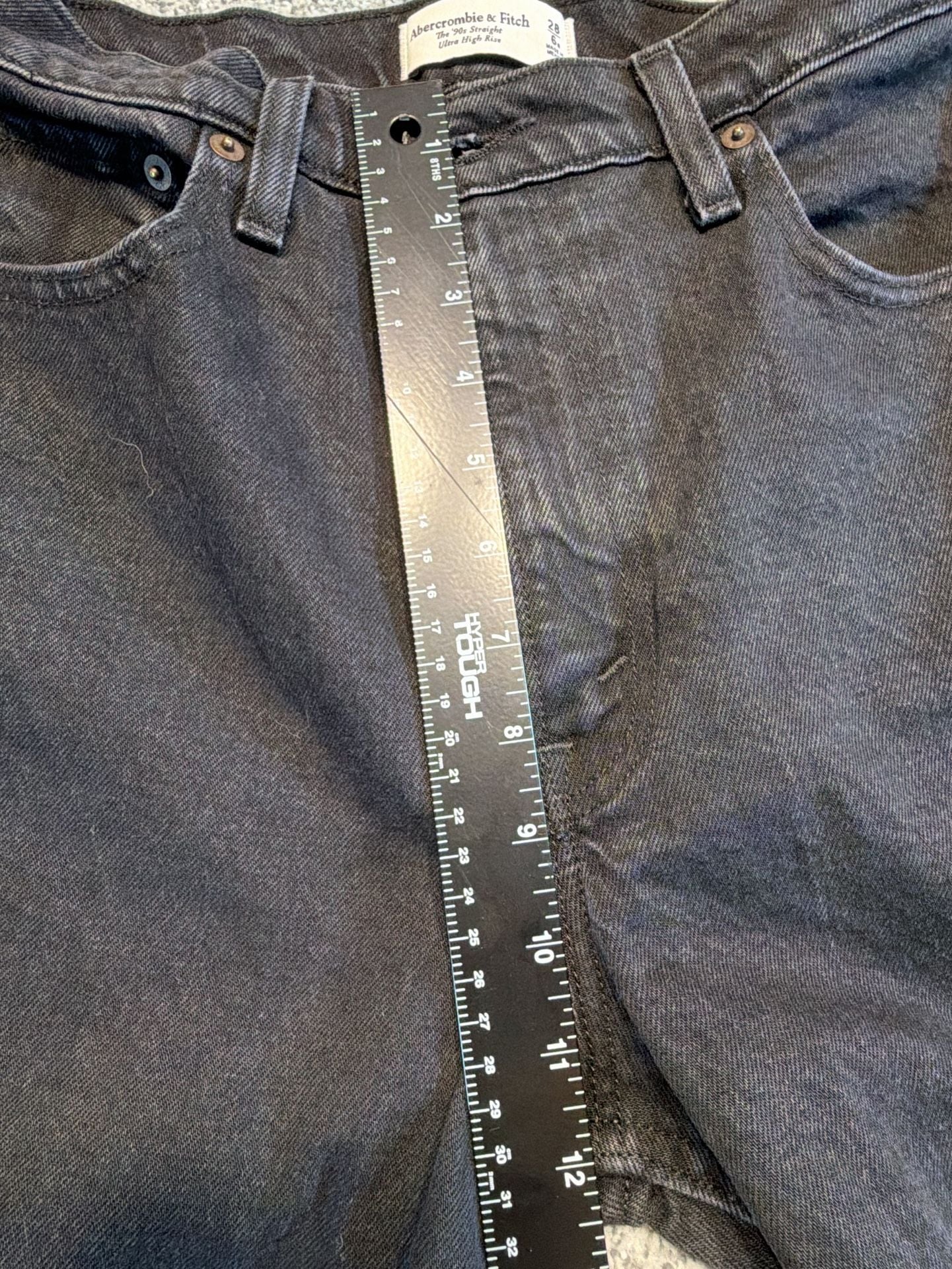 Abercrombie & Fitch The 90s Straight Ultra High Rise Size 28R Black Jeans 7