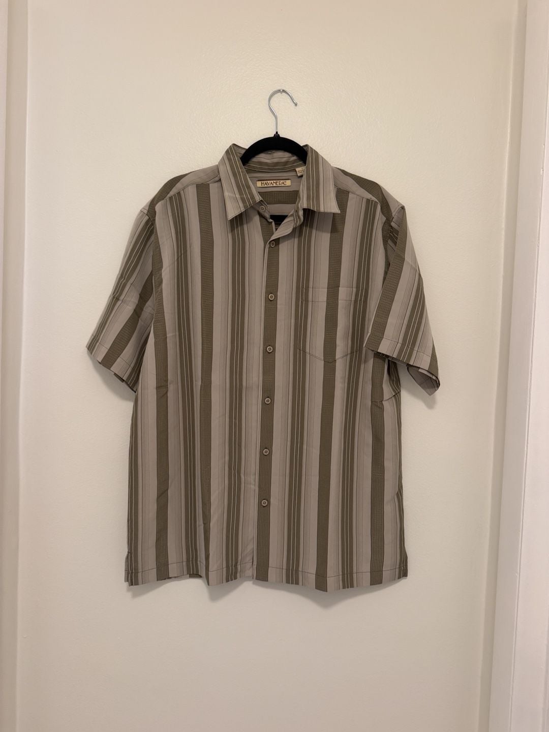 Havanera Co. Striped Short Sleeve Button-Down Shirt Size L 2