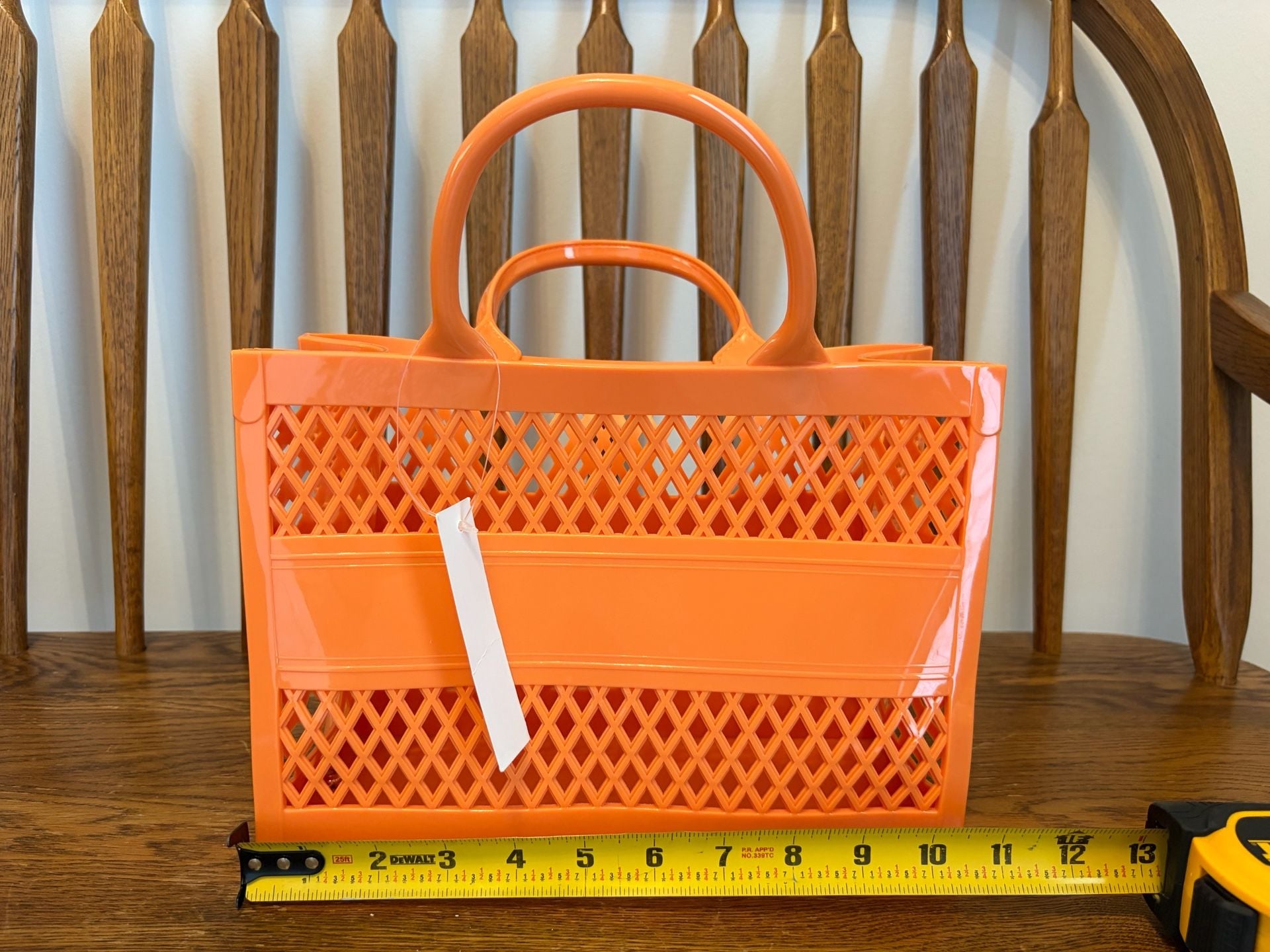 Jelly Tote Cutout Beach Handbag Orange Sherbet Jelly Purse 3