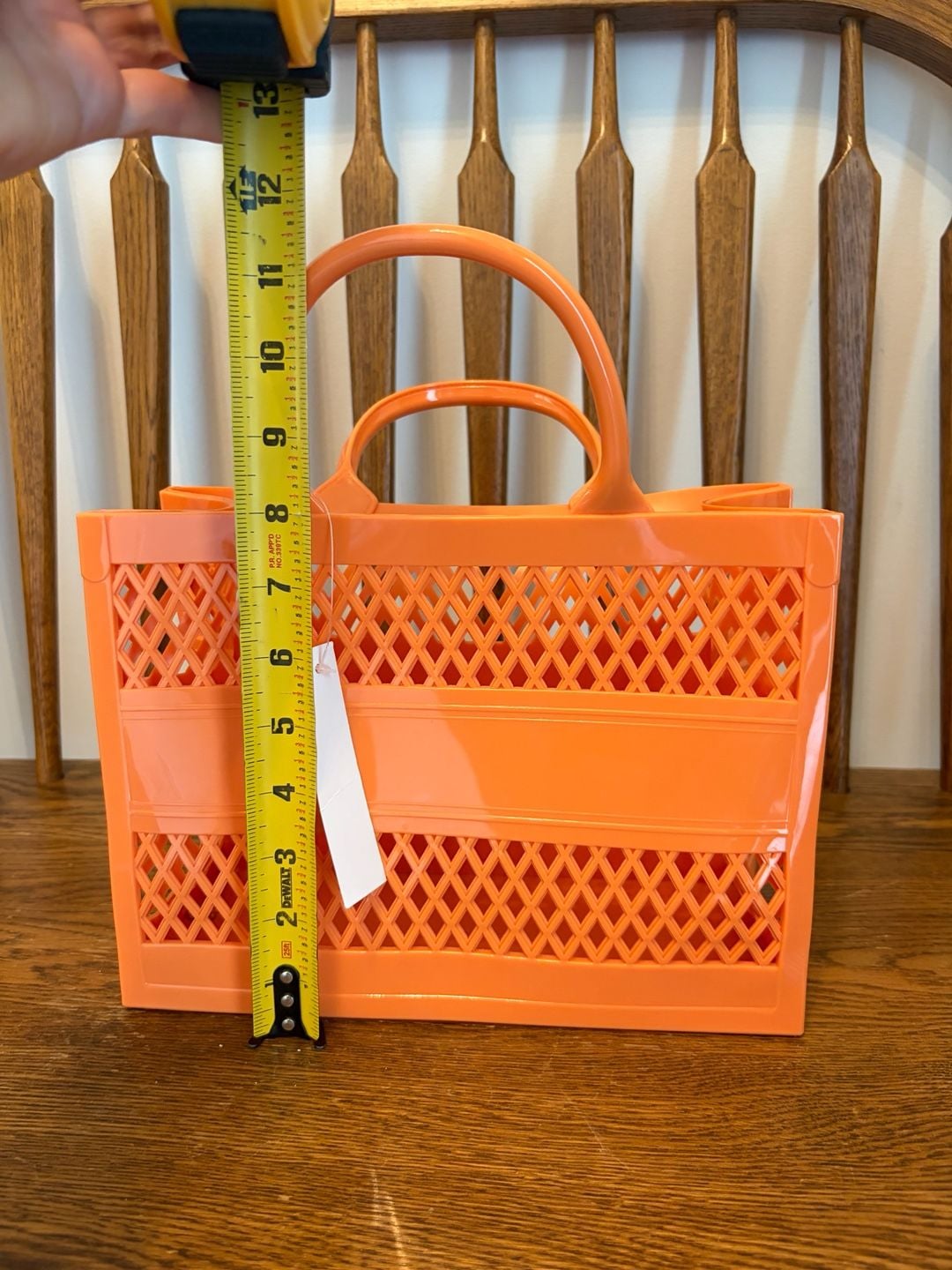 Jelly Tote Cutout Beach Handbag Orange Sherbet Jelly Purse 4