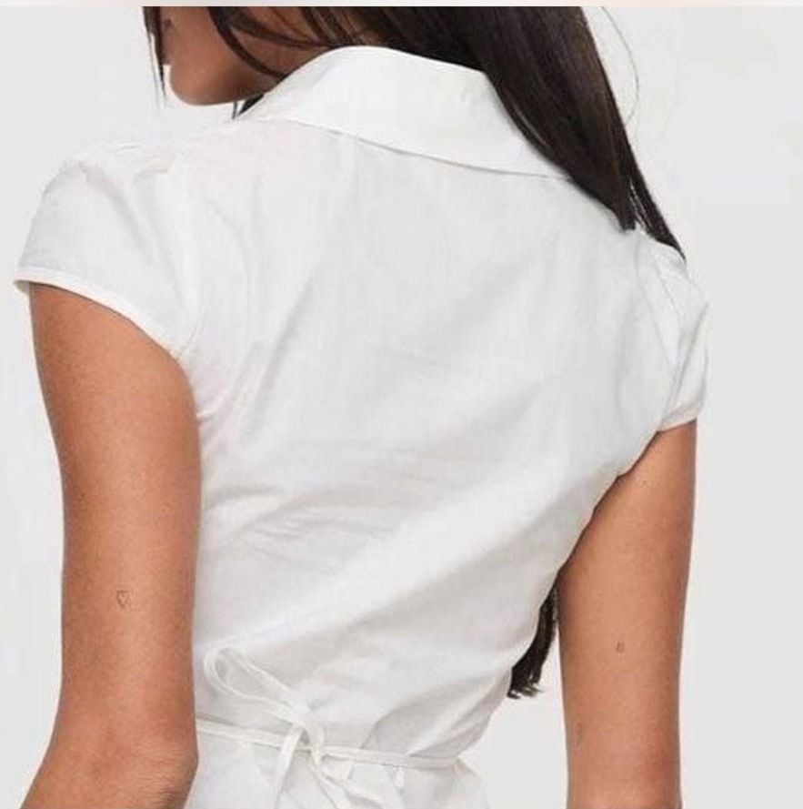 Princess Polly White Silhouette Button Up Fitted Blouse 3