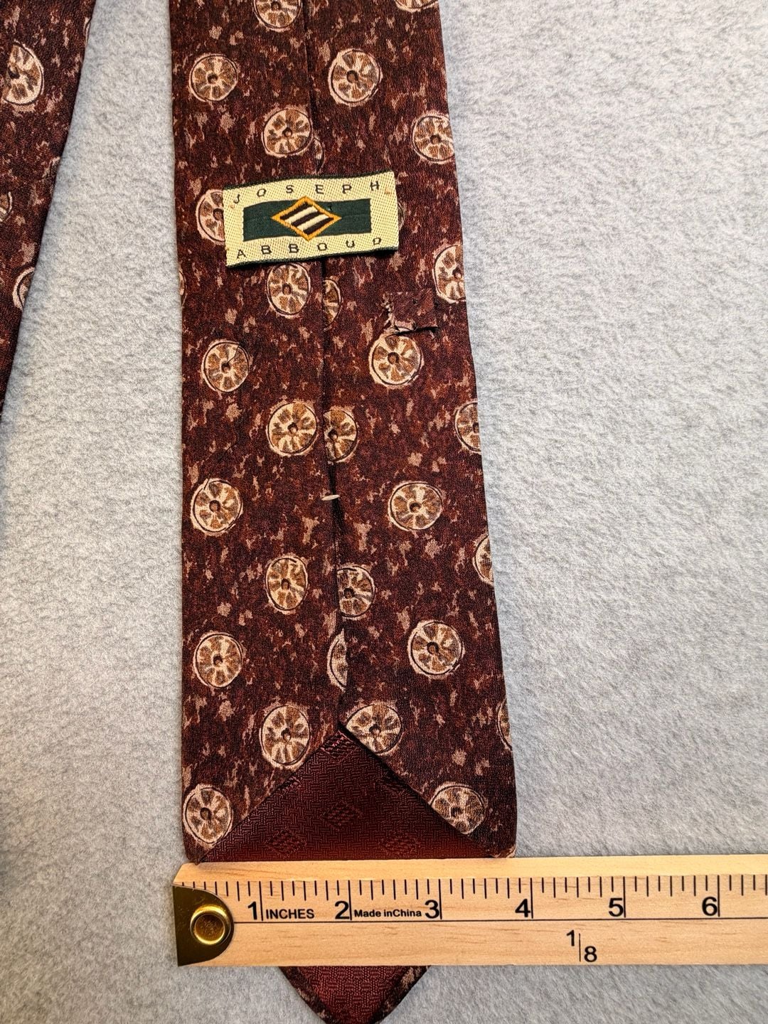 Joseph Abboud Brown Medallion Silk Necktie 2