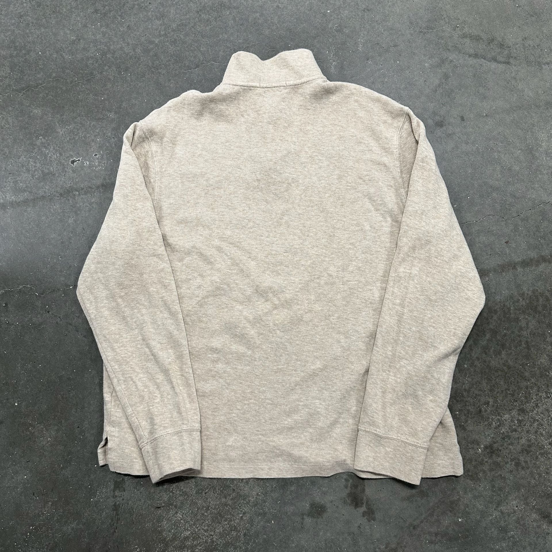 Polo Ralph Lauren Half-Zip Sweater Beige Estate Rib Mock Neck 3