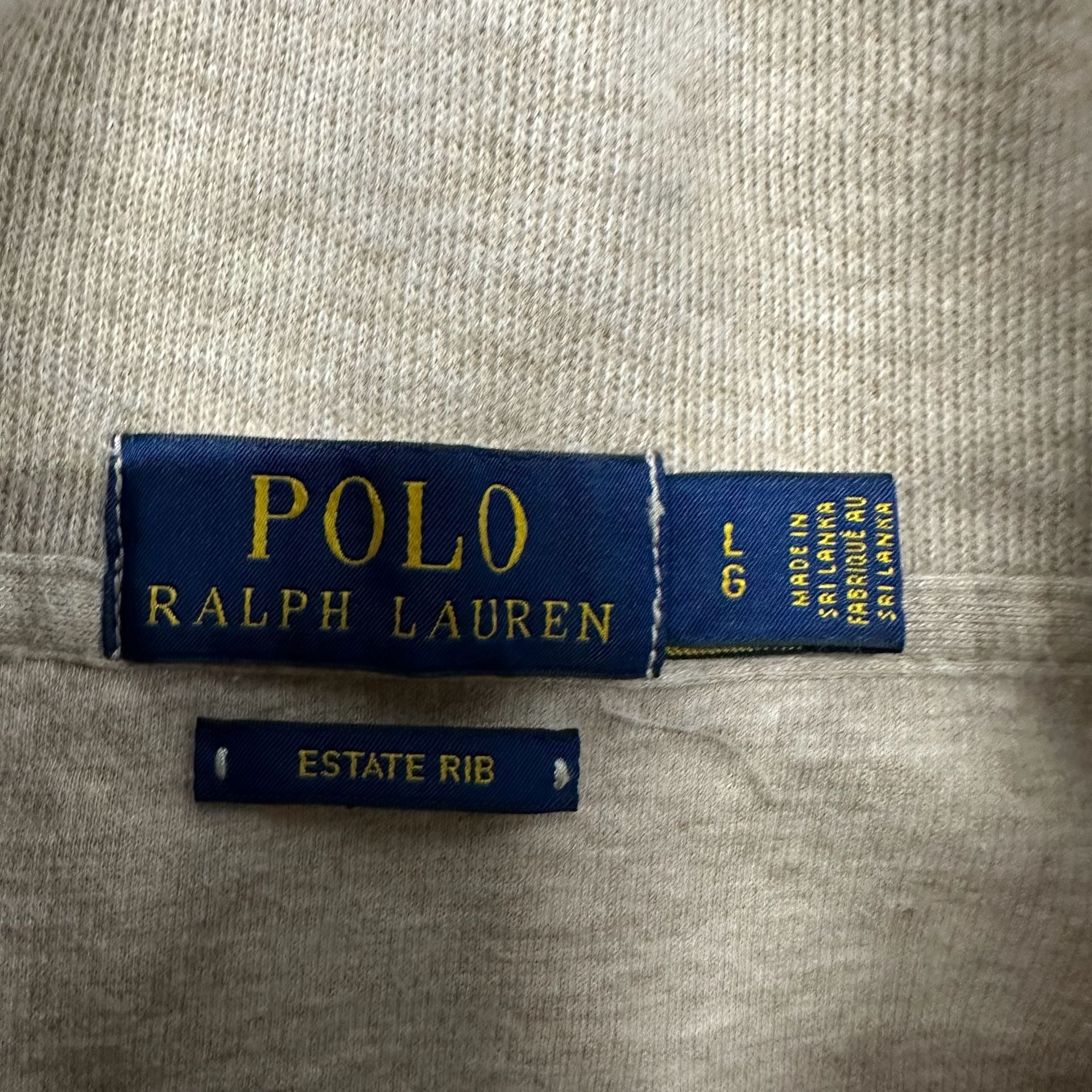 Polo Ralph Lauren Half-Zip Sweater Beige Estate Rib Mock Neck 4