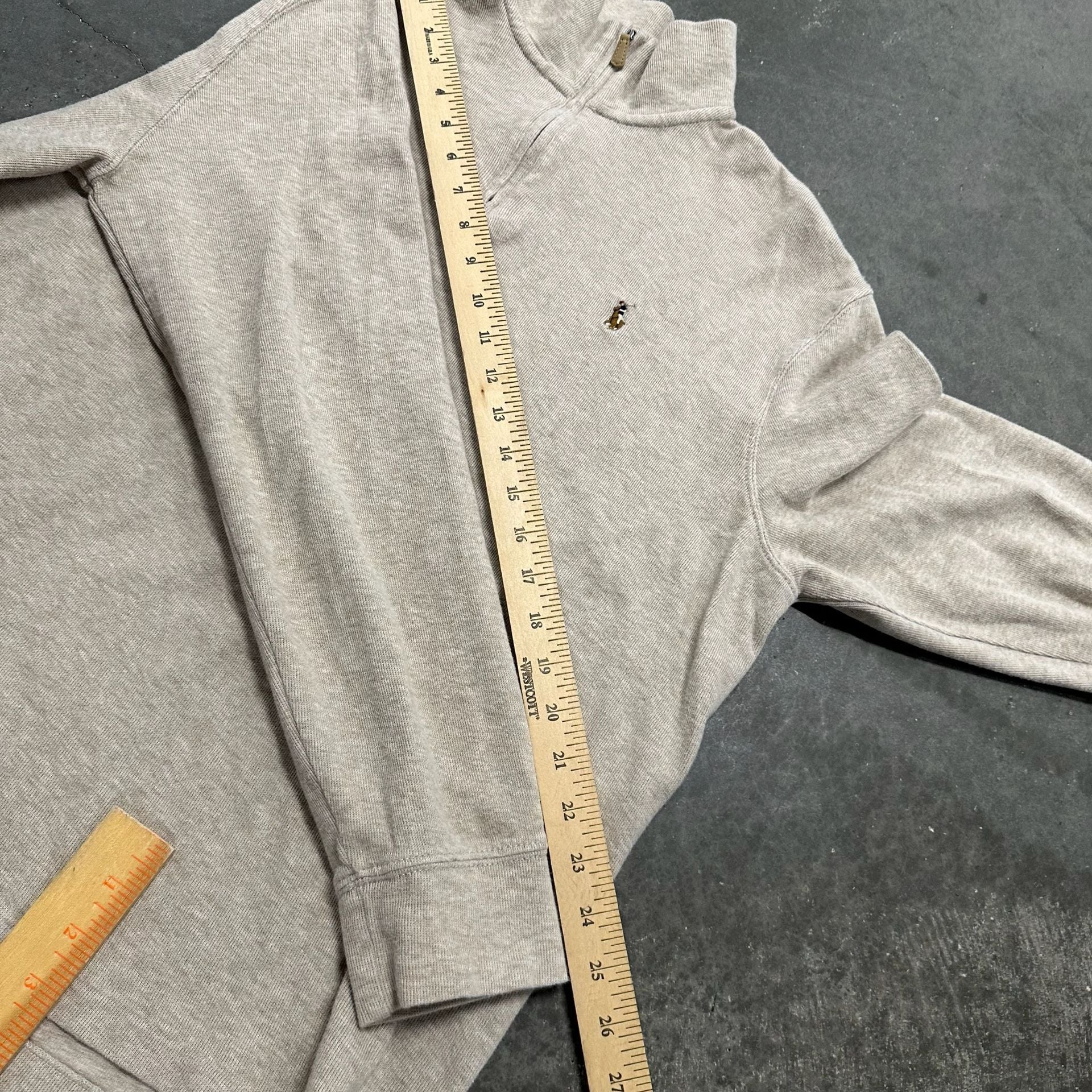 Polo Ralph Lauren Half-Zip Sweater Beige Estate Rib Mock Neck 7